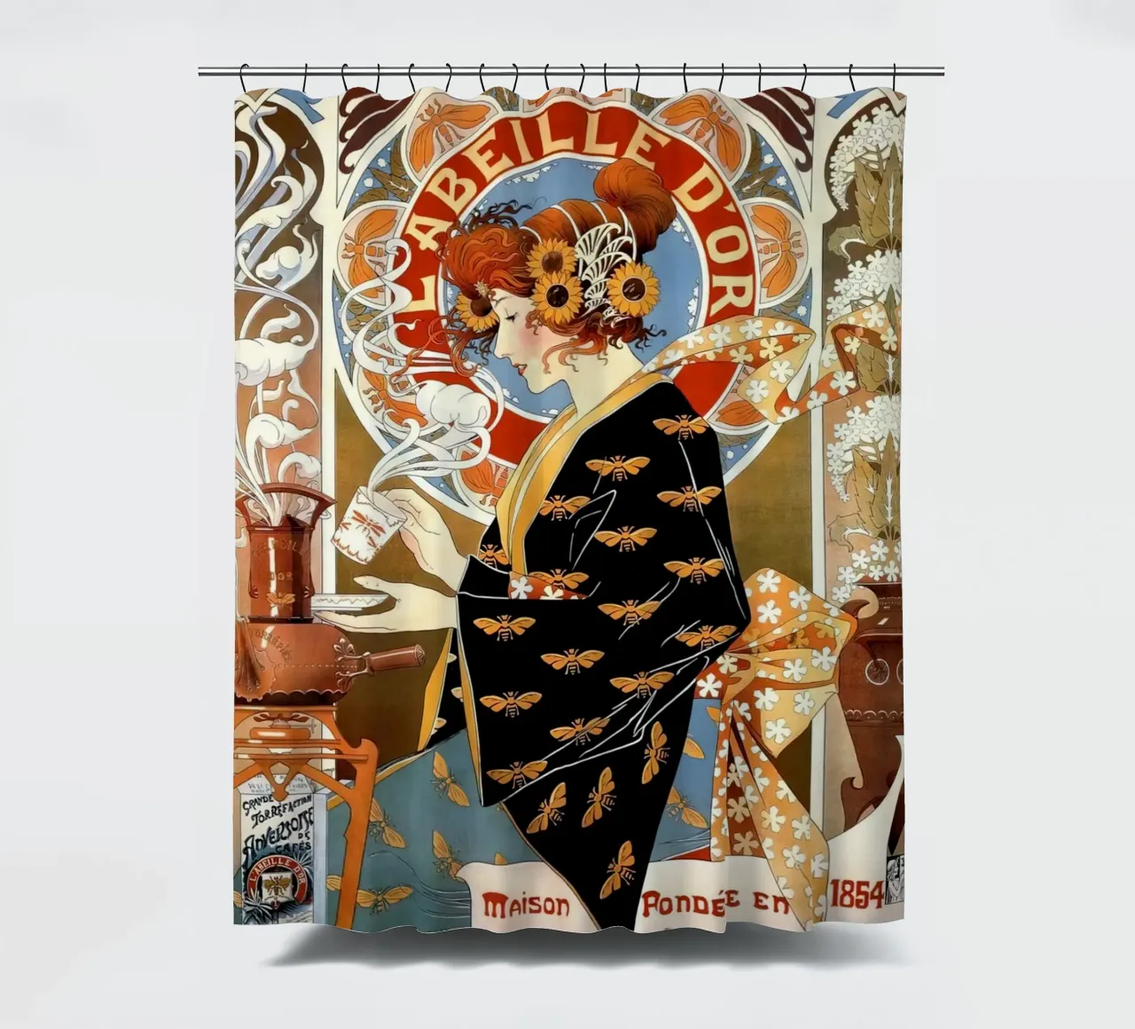 Acquistare caffè francese Pubblicità Caffè Torrefies Vintage tenda da doccia da Aaronshop