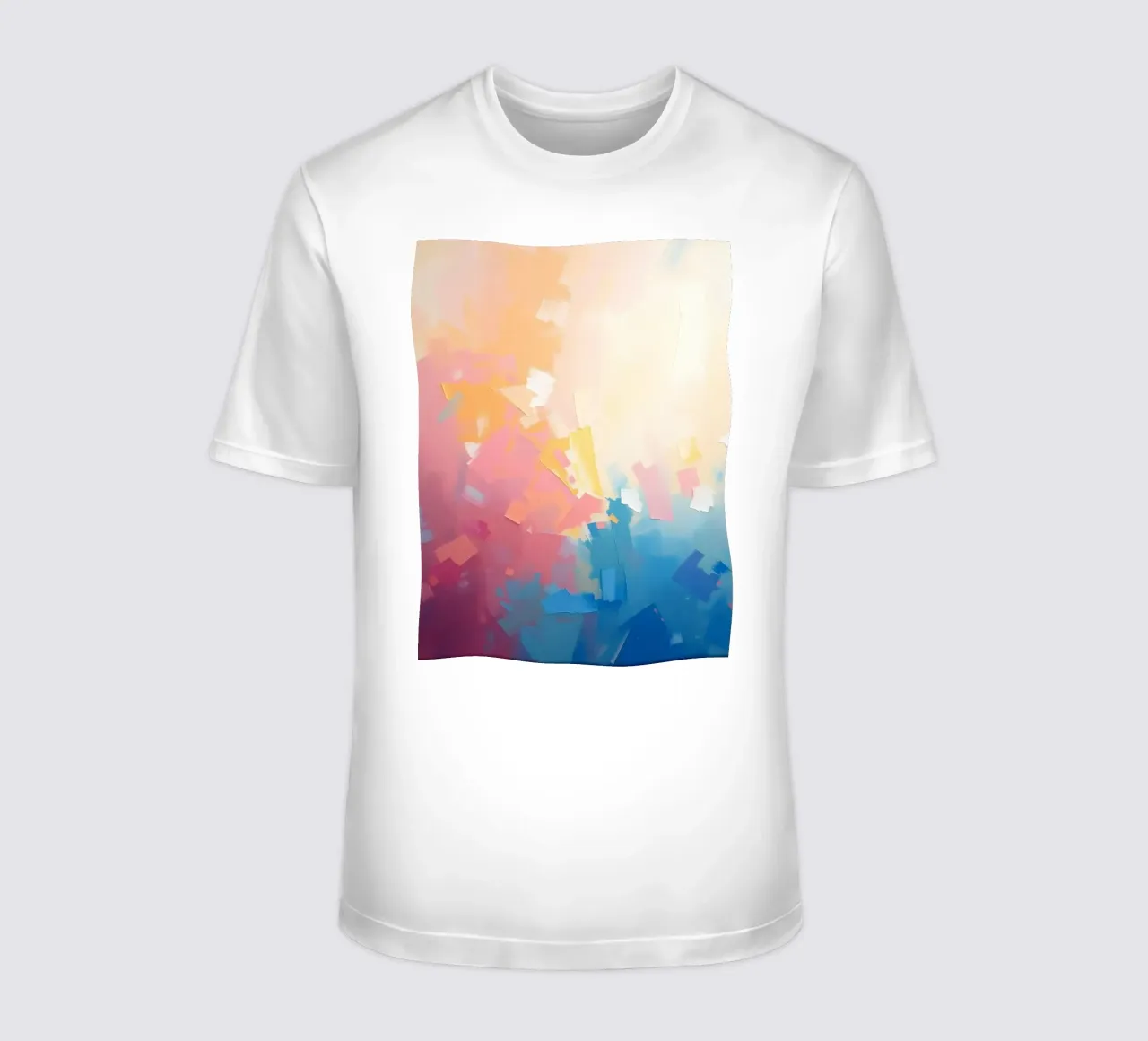 Kleurrijk abstract kunstwerk met zachte tinten die in elkaar overlopen t-shirt van DesignDoodle
