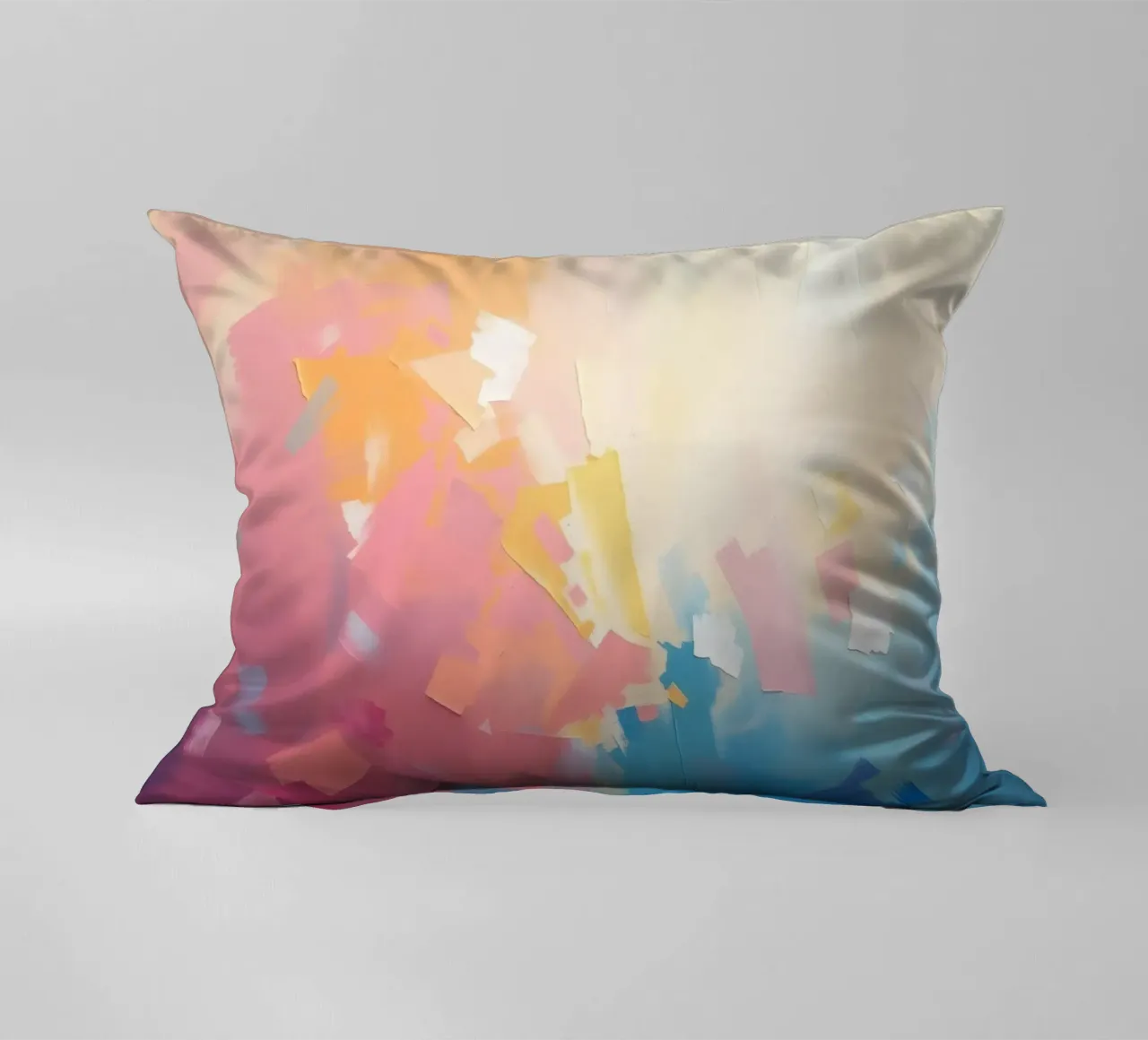 Kleurrijk abstract kunstwerk met zachte tinten die in elkaar overlopen kussen van DesignDoodle