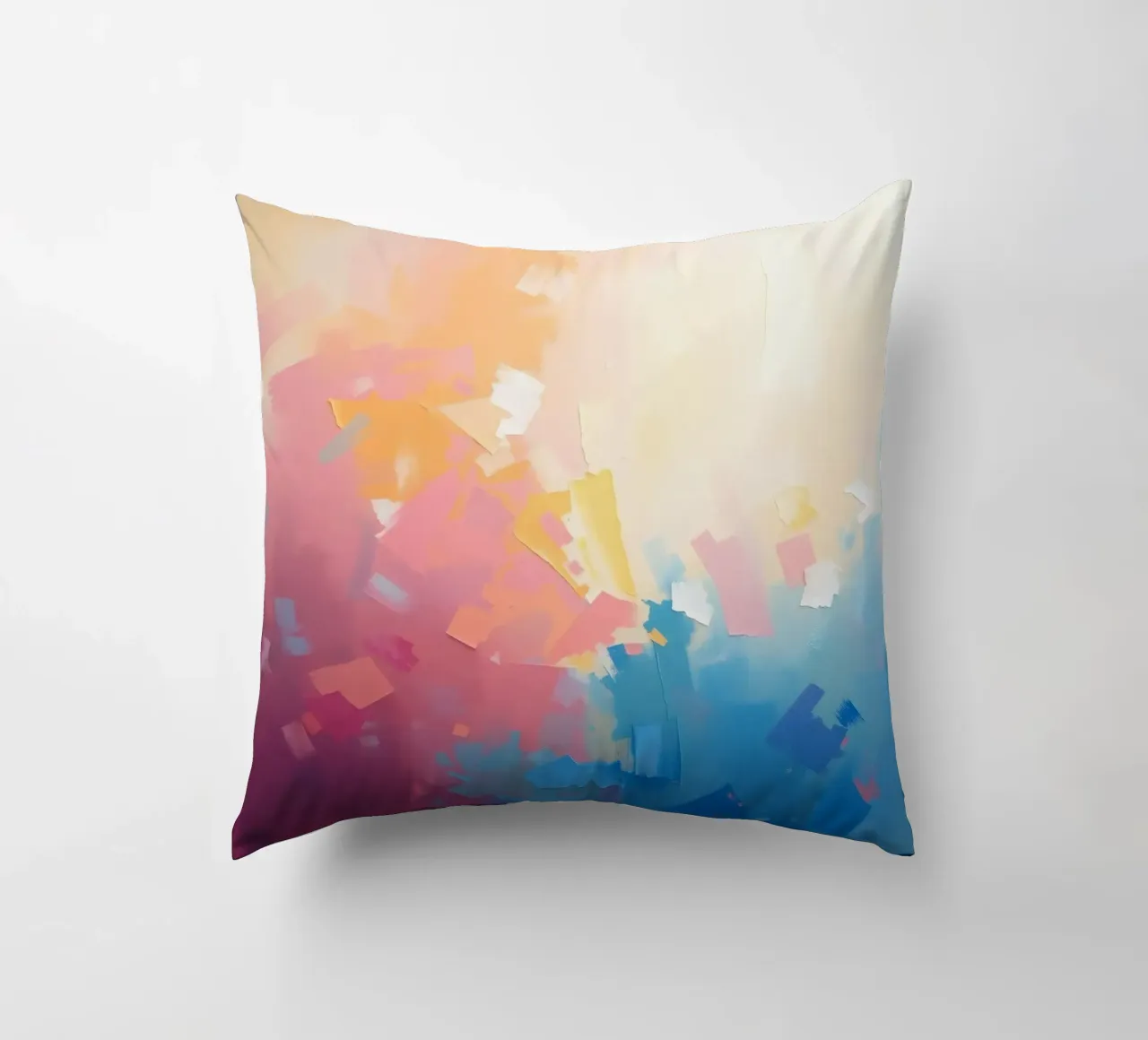 Kleurrijk abstract kunstwerk met zachte tinten die in elkaar overlopen kussen van DesignDoodle