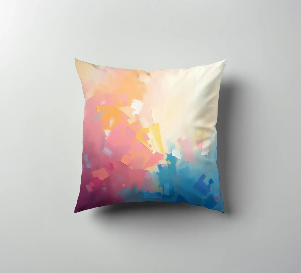 Kleurrijk abstract kunstwerk met zachte tinten die in elkaar overlopen kussen van DesignDoodle