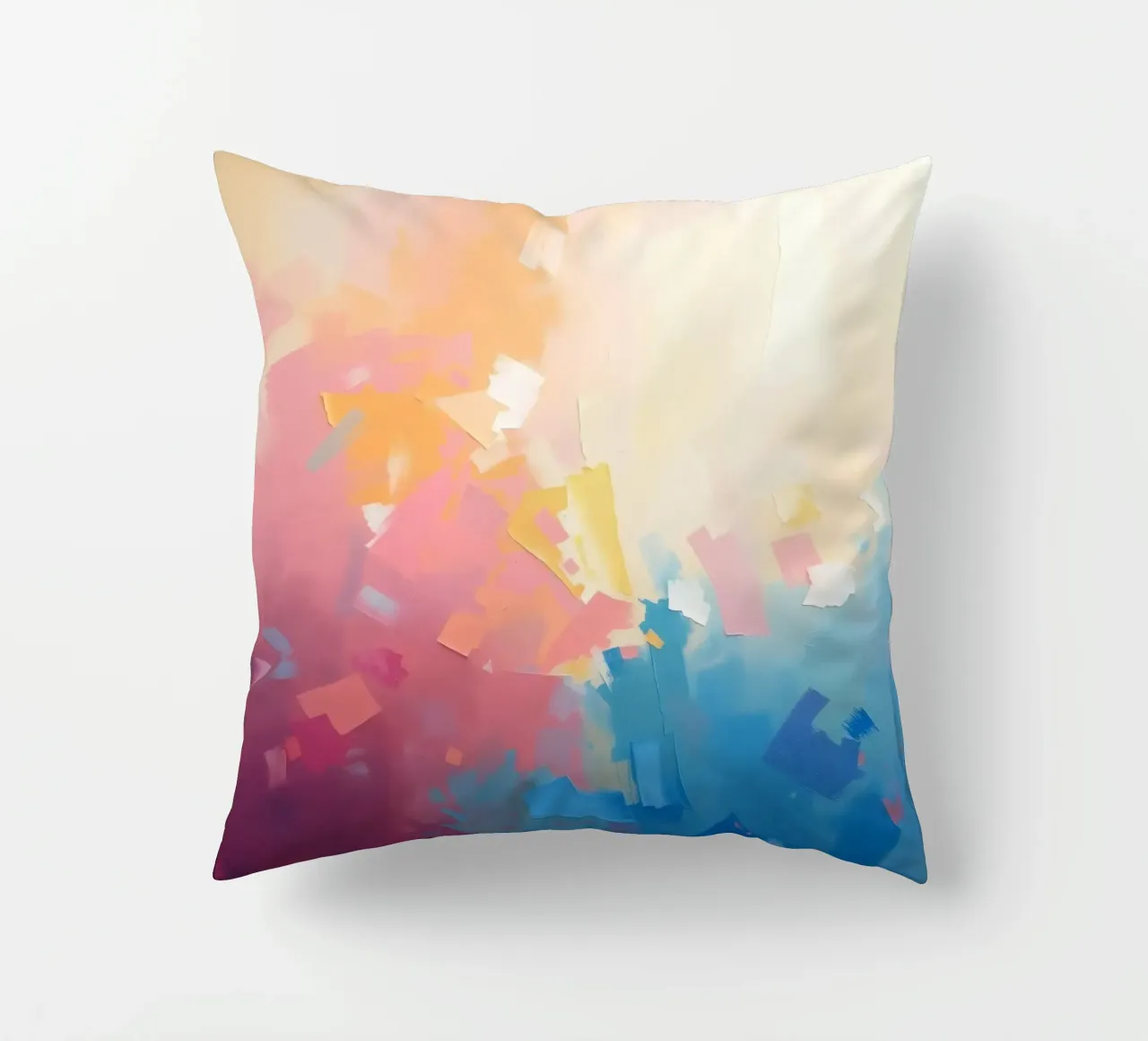 Kleurrijk abstract kunstwerk met zachte tinten die in elkaar overlopen kussen van DesignDoodle