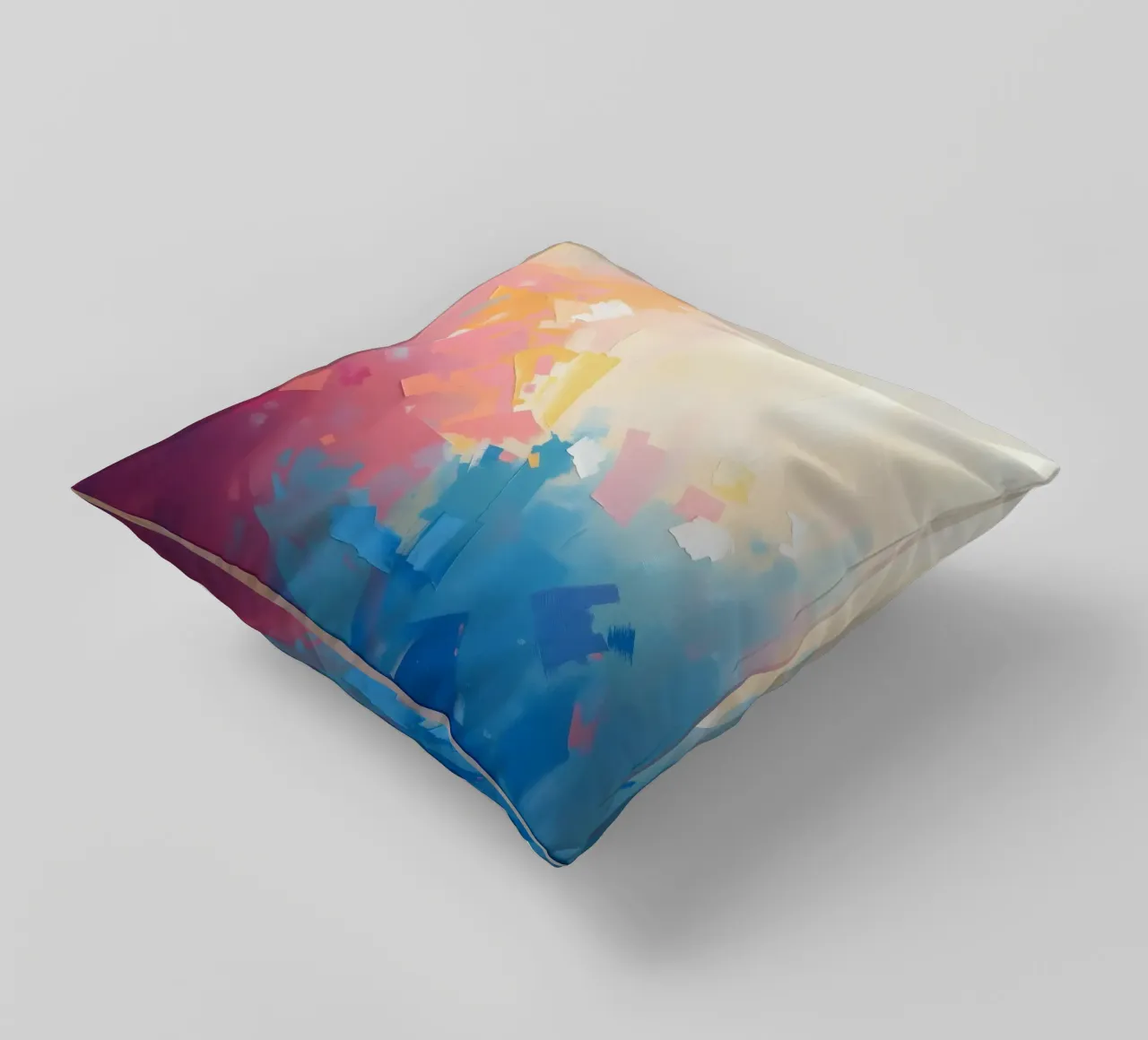Kleurrijk abstract kunstwerk met zachte tinten die in elkaar overlopen kussen van DesignDoodle