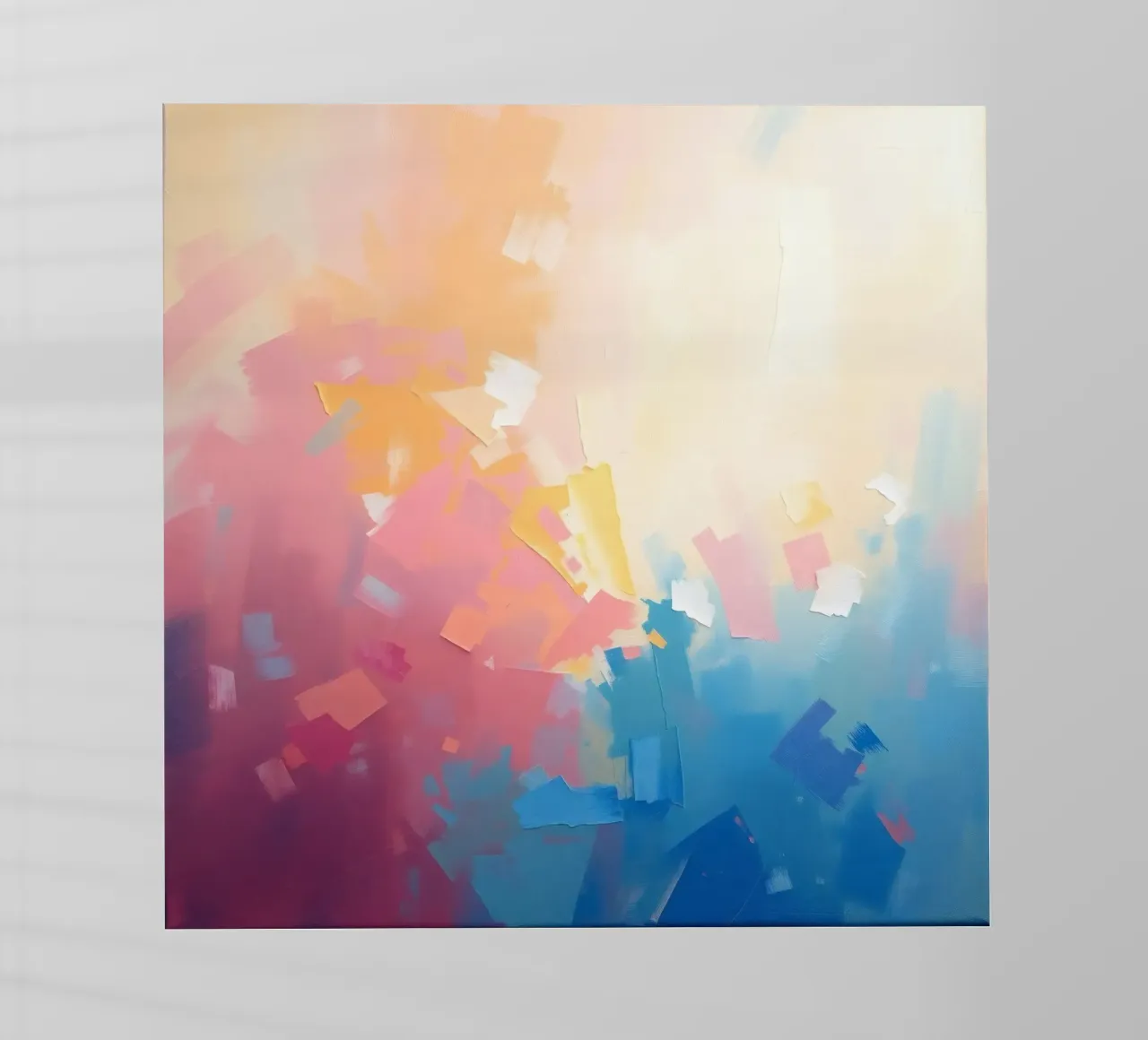 Kleurrijk abstract kunstwerk met zachte tinten die in elkaar overlopen backlit folie van DesignDoodle