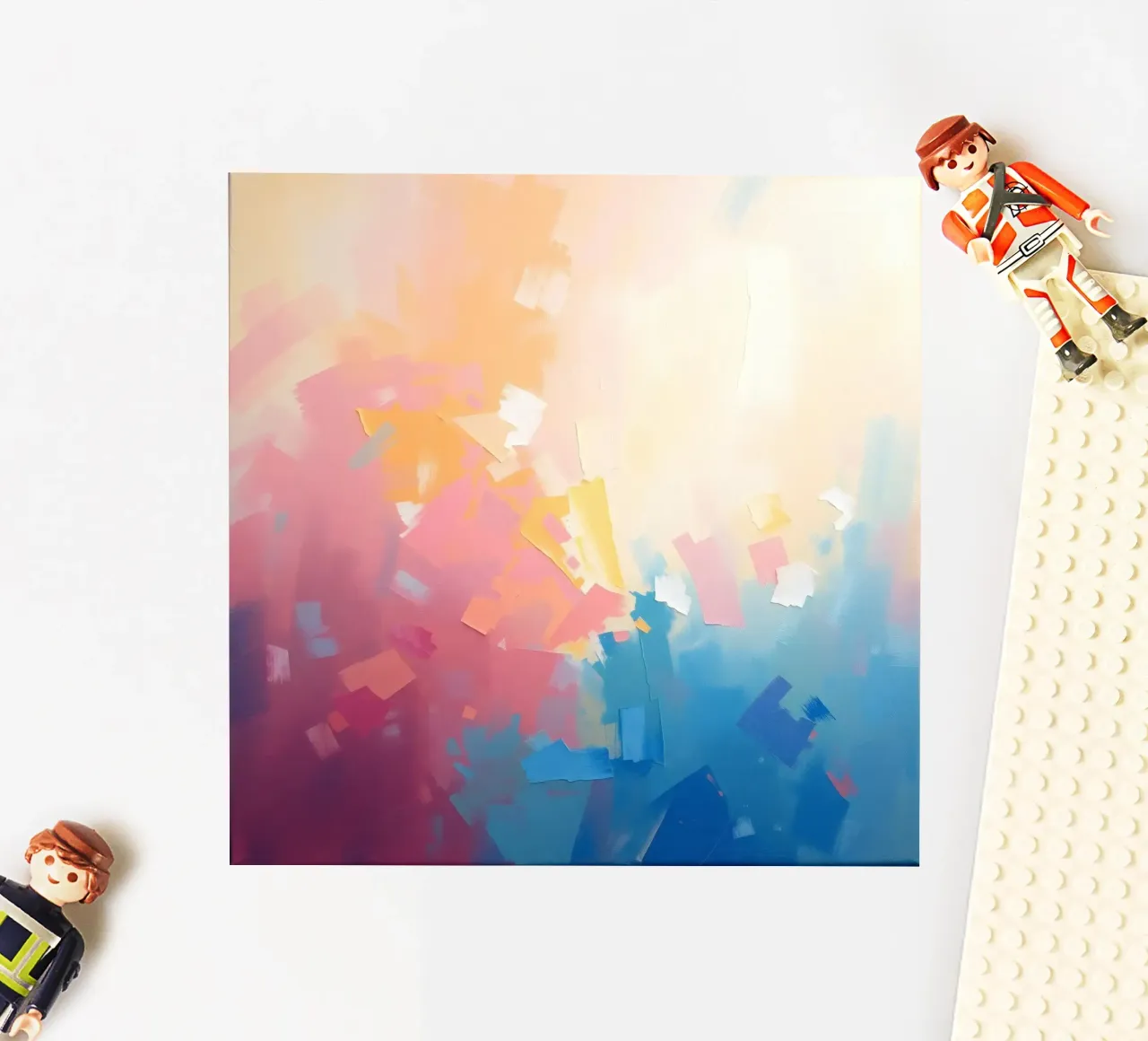 Kleurrijk abstract kunstwerk met zachte tinten die in elkaar overlopen sticker van DesignDoodle