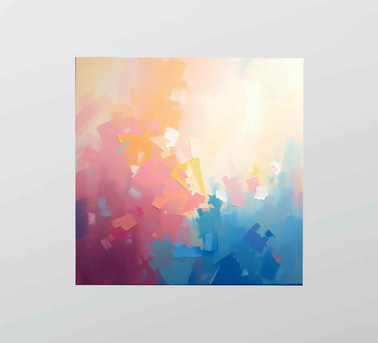 Kleurrijk abstract kunstwerk met zachte tinten die in elkaar overlopen sticker van DesignDoodle