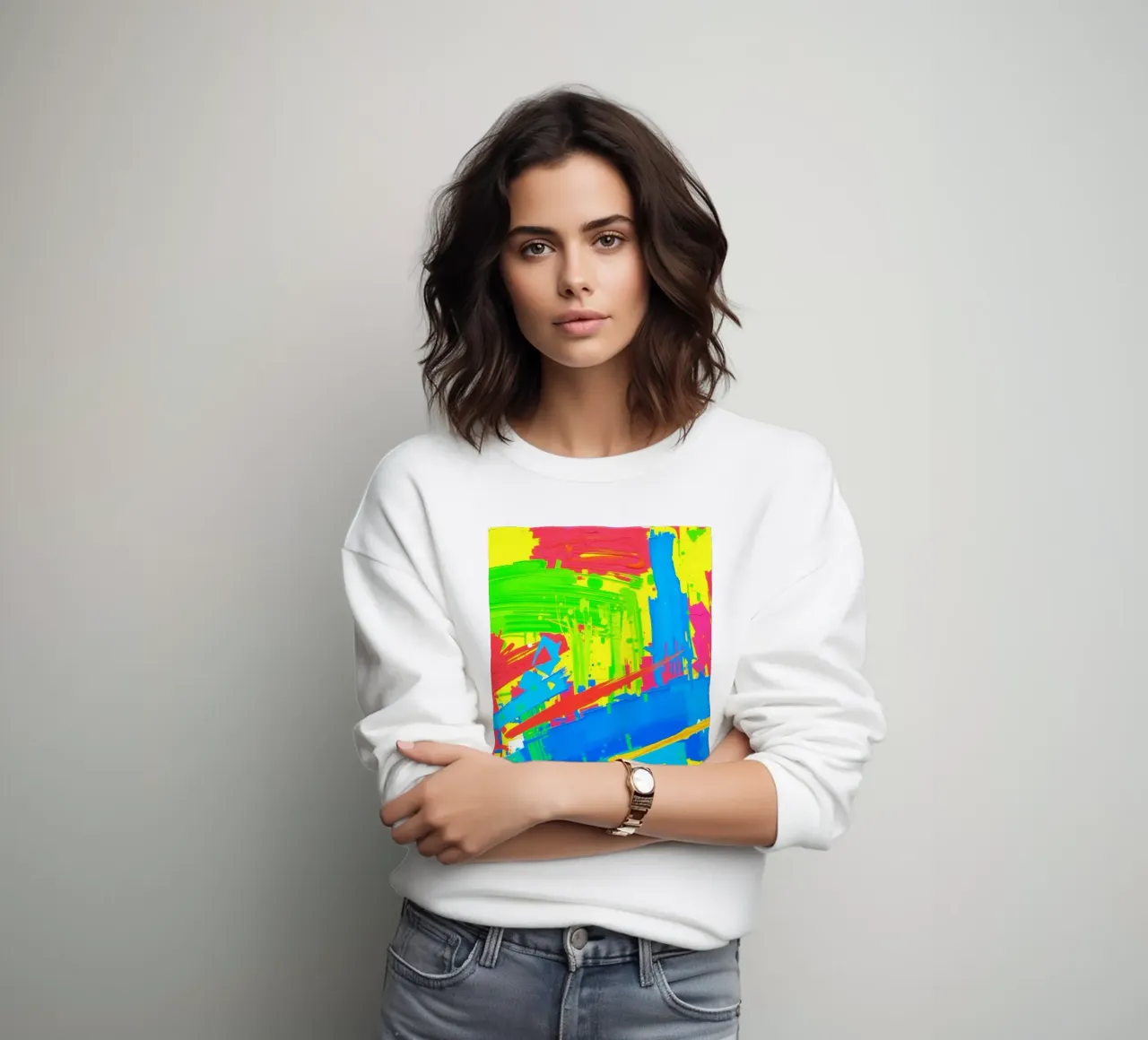 Luminosa opera d'arte astratta con colori vivaci ed espressi felpa da DesignDoodle