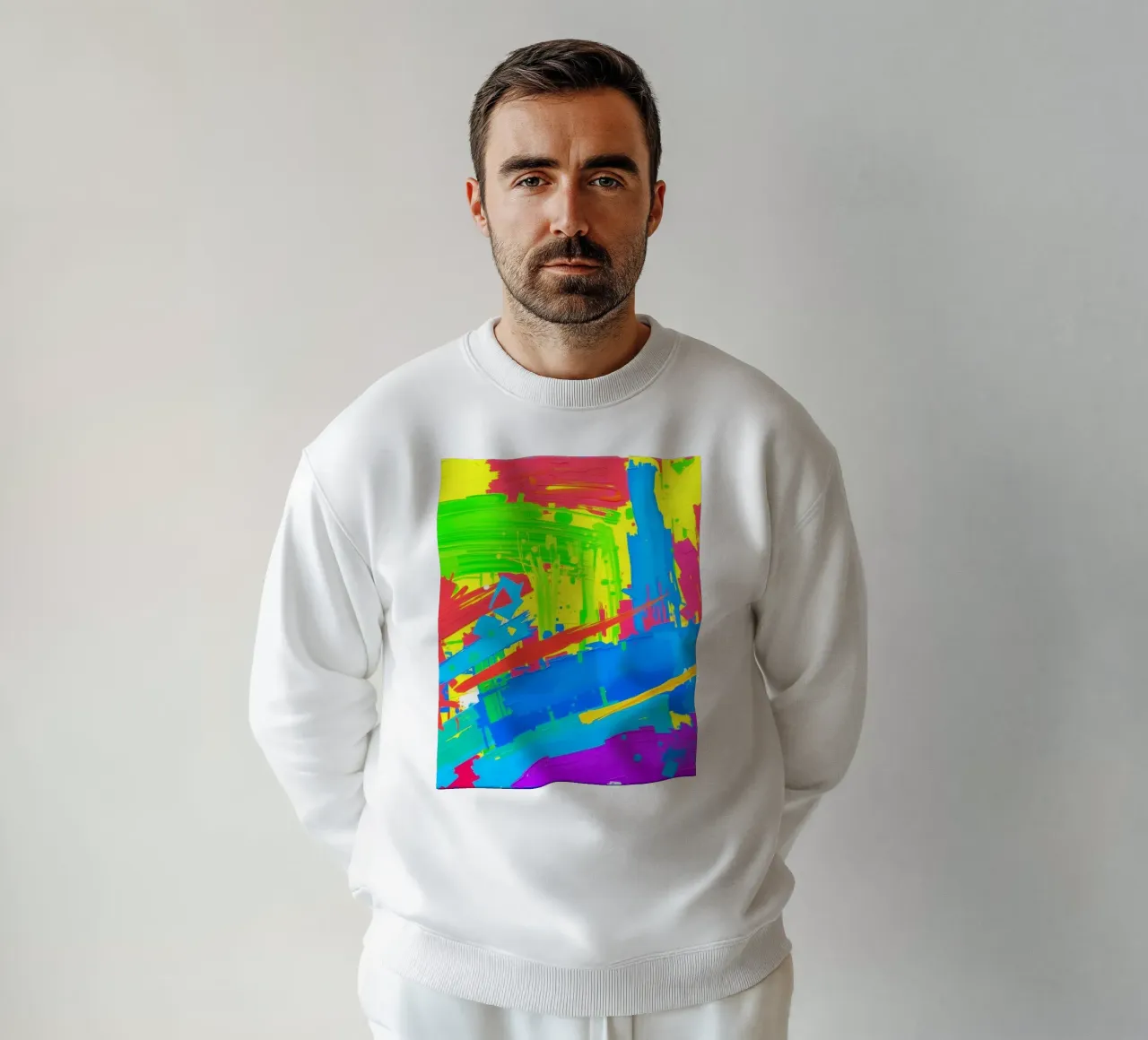 Luminosa opera d'arte astratta con colori vivaci ed espressi felpa da DesignDoodle