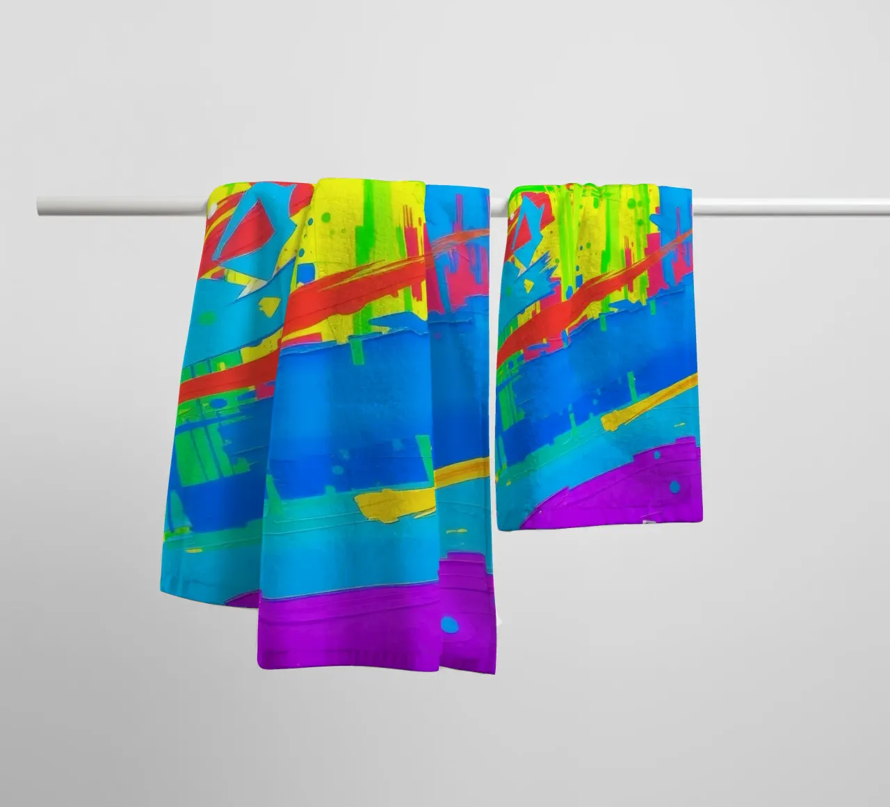 Bright abstract artwork featuring vibrant colors and express towel by DesignDoodle