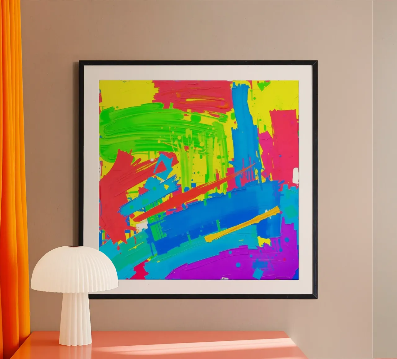 Luminosa opera d'arte astratta con colori vivaci ed espressi poster da DesignDoodle