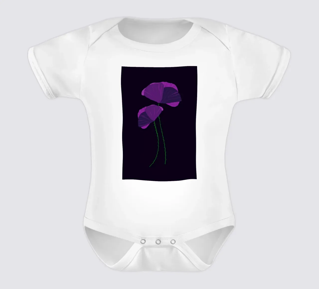 Purple Wildflower body neonato maniche corte da Pure