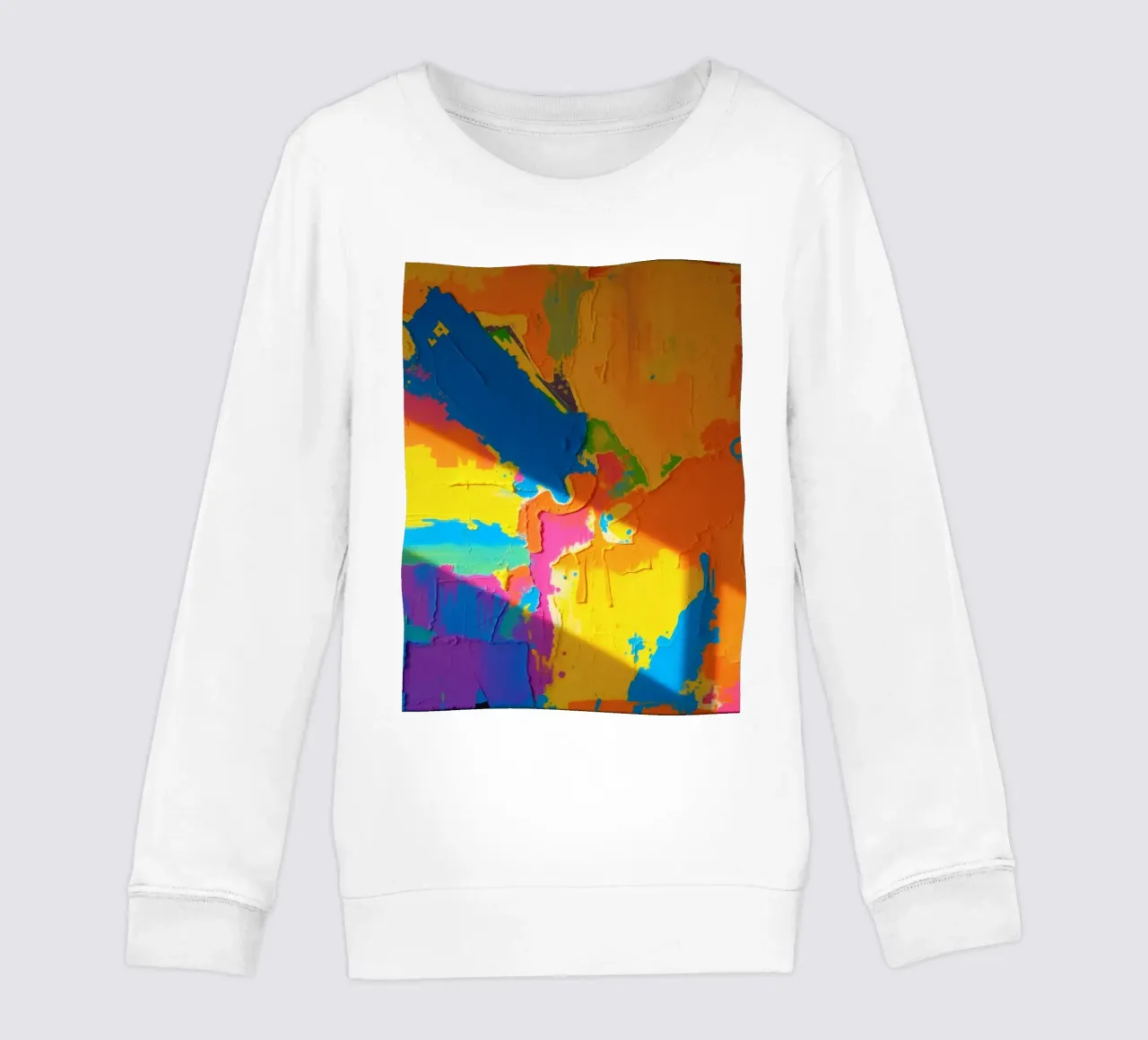 Un audace dipinto astratto con colori vivaci in un'atmosfera dinamica. felpa bambino da DesignDoodle