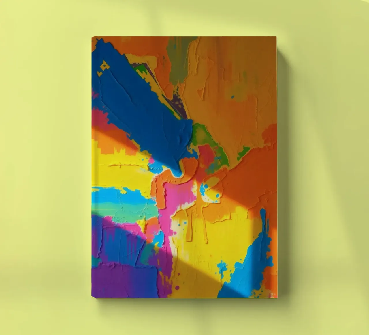 Bold abstract painting featuring vibrant colors in a dynamic notebook by DesignDoodle