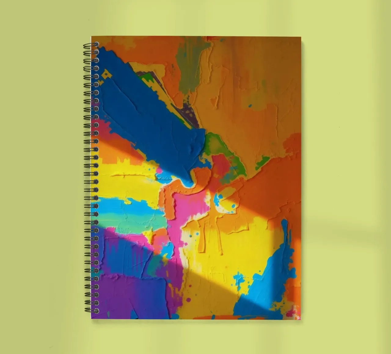 Bold abstract painting featuring vibrant colors in a dynamic spiral notebook by DesignDoodle