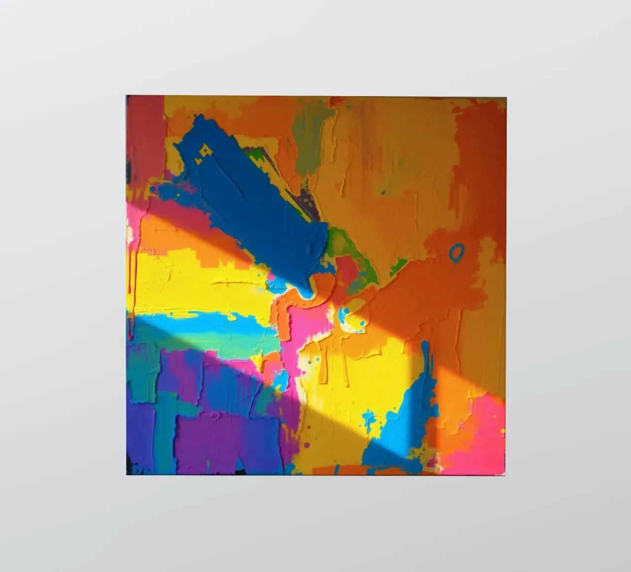 Bold abstract painting featuring vibrant colors in a dynamic sticker by DesignDoodle
