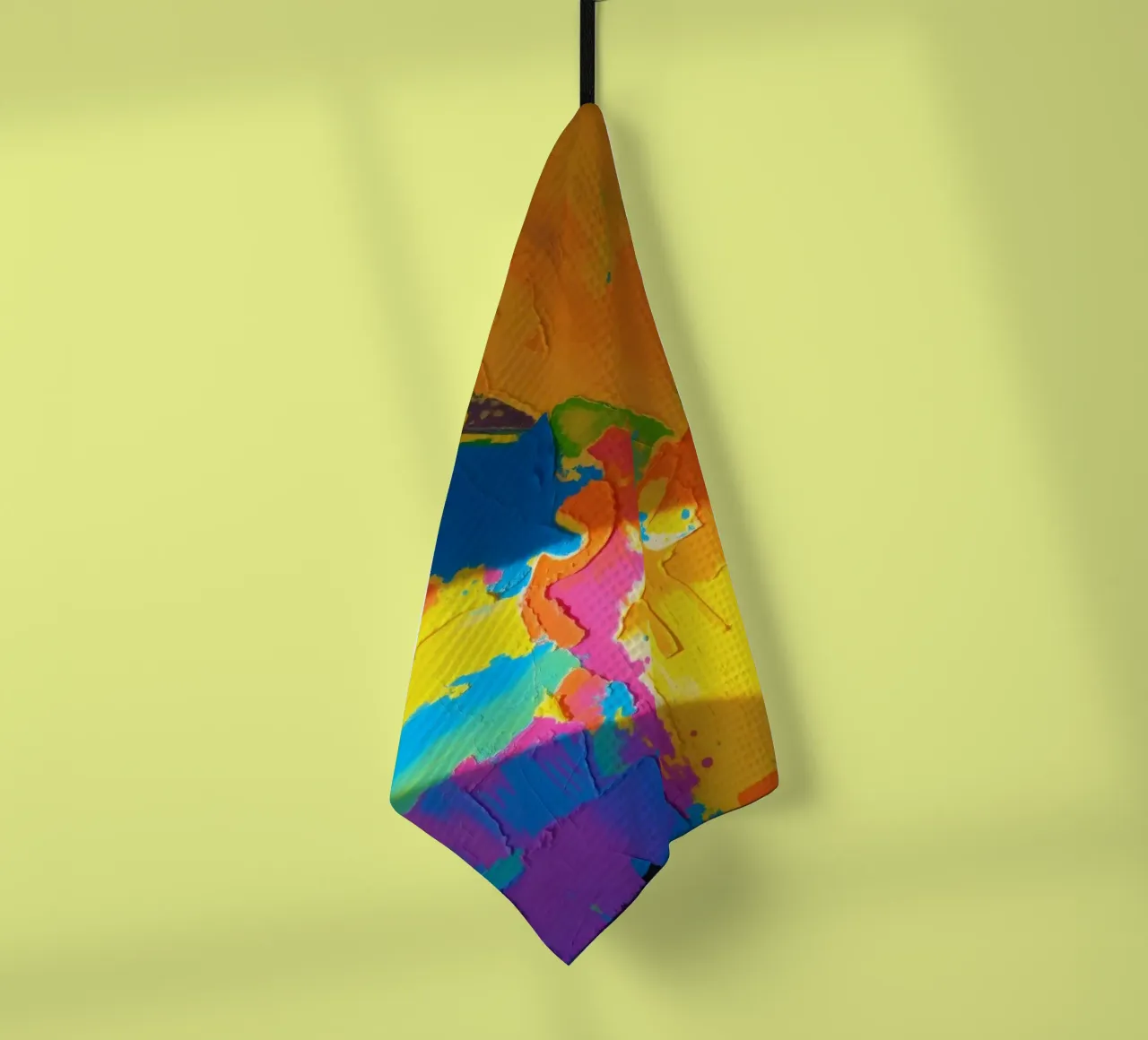 Un audace dipinto astratto con colori vivaci in un'atmosfera dinamica. canovaccio da cucina da DesignDoodle