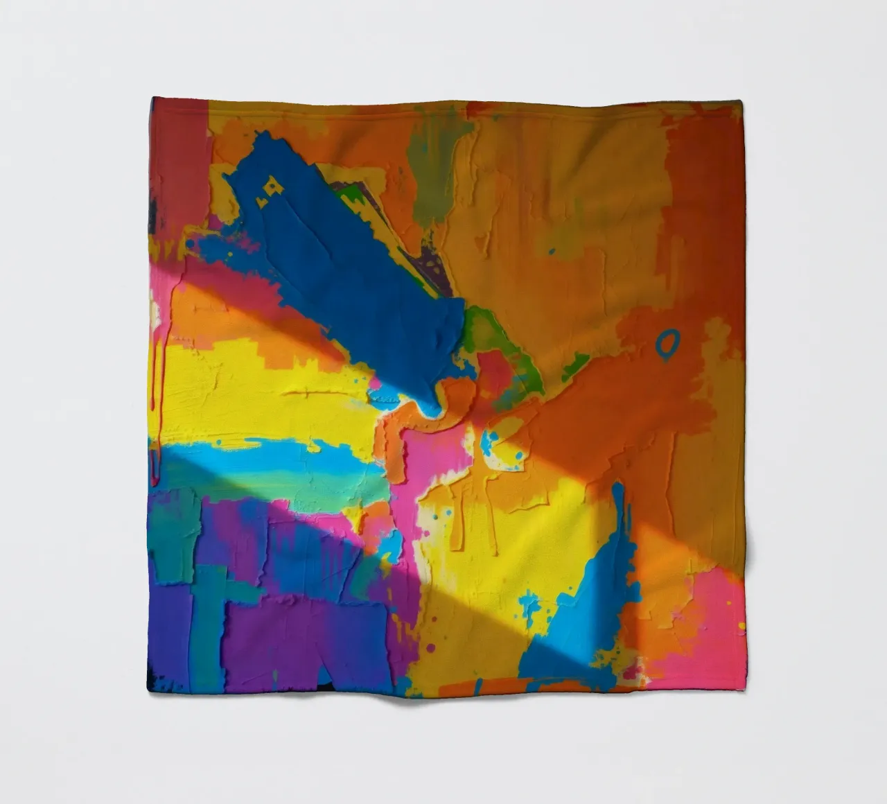 Un audace dipinto astratto con colori vivaci in un'atmosfera dinamica. coperta in pile da DesignDoodle