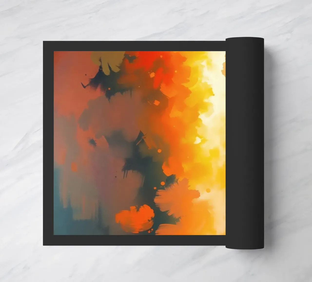 Colorful abstract artwork featuring vibrant hues and dynamic doormat by DesignDoodle