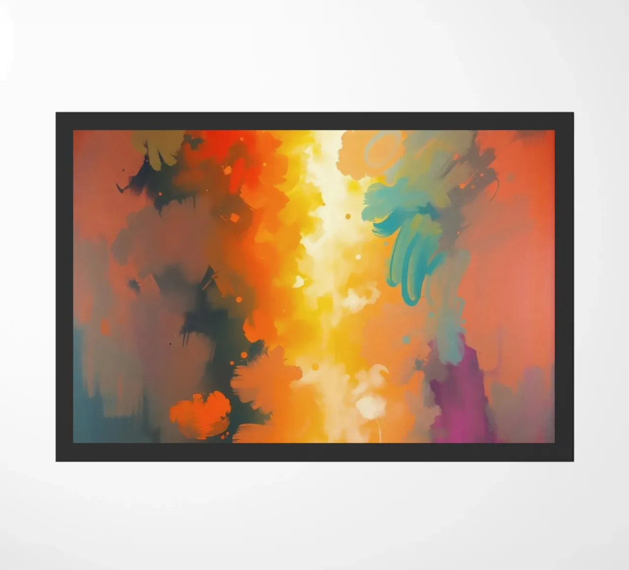 Colorful abstract artwork featuring vibrant hues and dynamic doormat by DesignDoodle