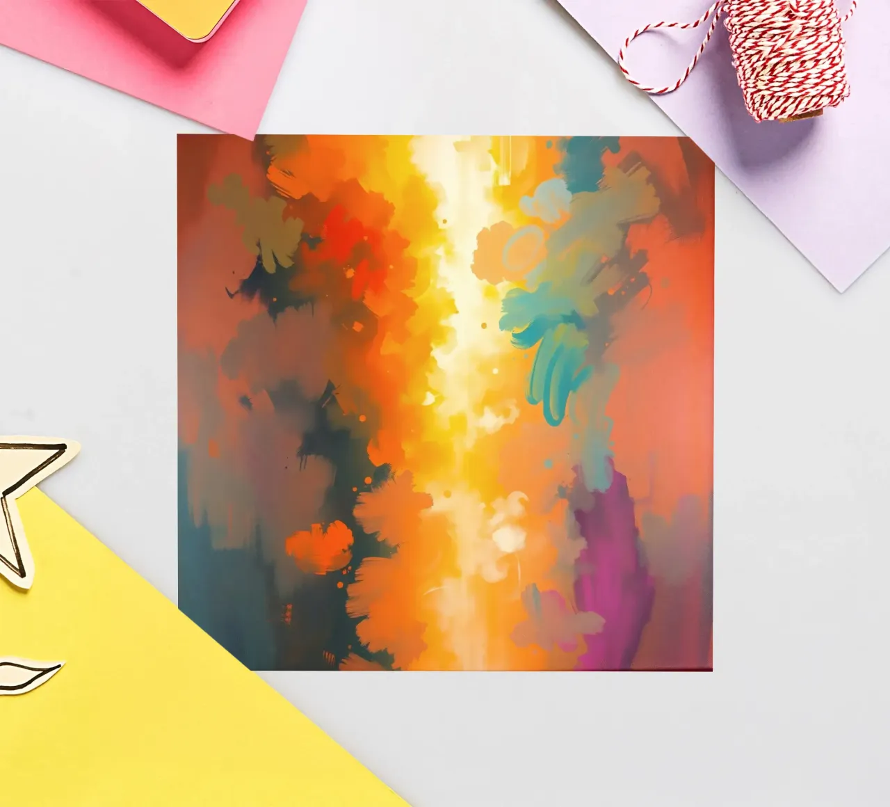 Colorful abstract artwork featuring vibrant hues and dynamic sticker by DesignDoodle