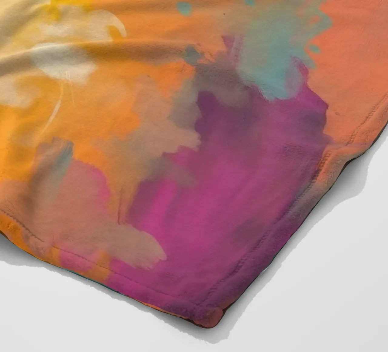 Colorful abstract artwork featuring vibrant hues and dynamic fleece blanket by DesignDoodle
