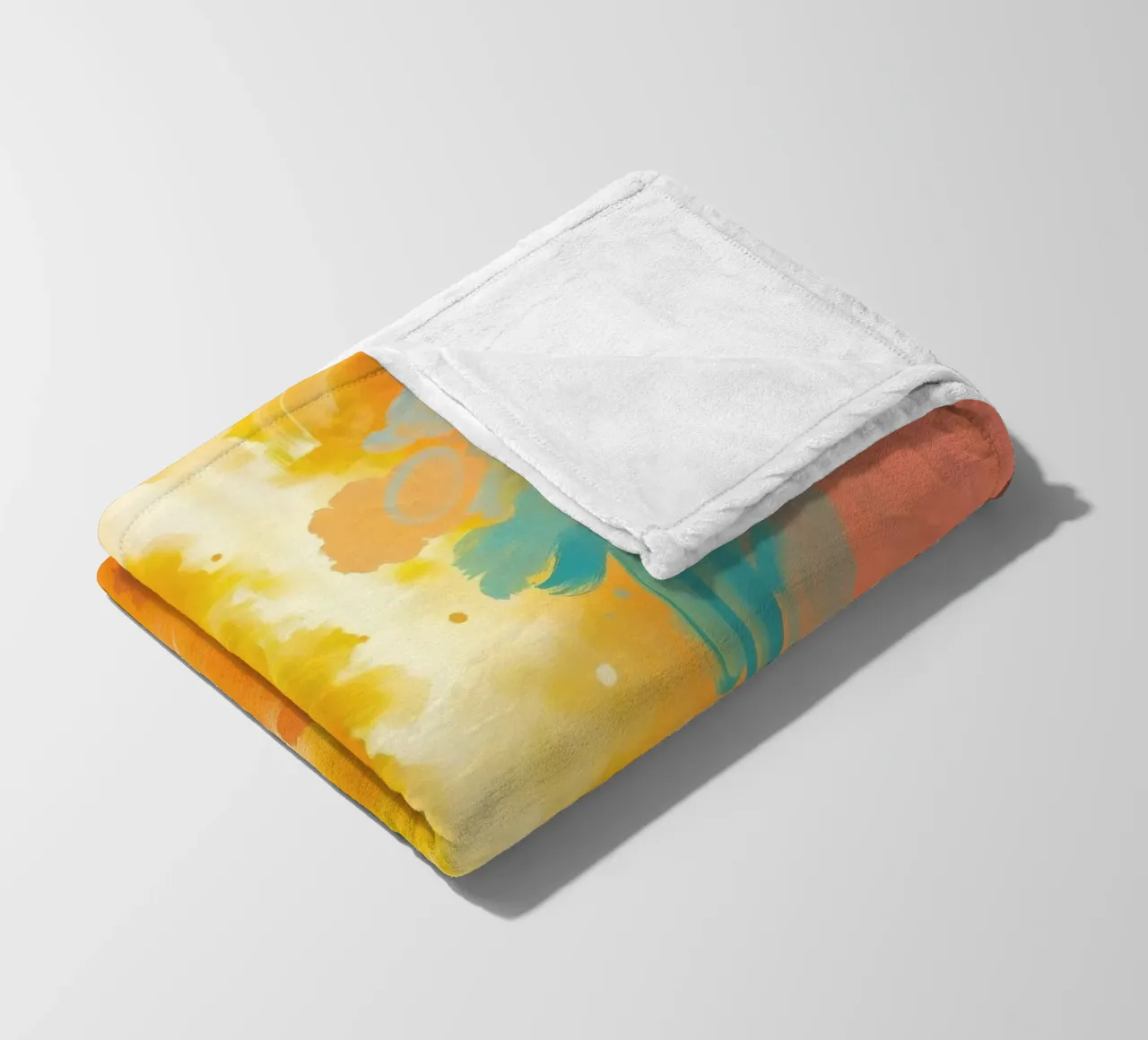 Colorful abstract artwork featuring vibrant hues and dynamic fleece blanket by DesignDoodle