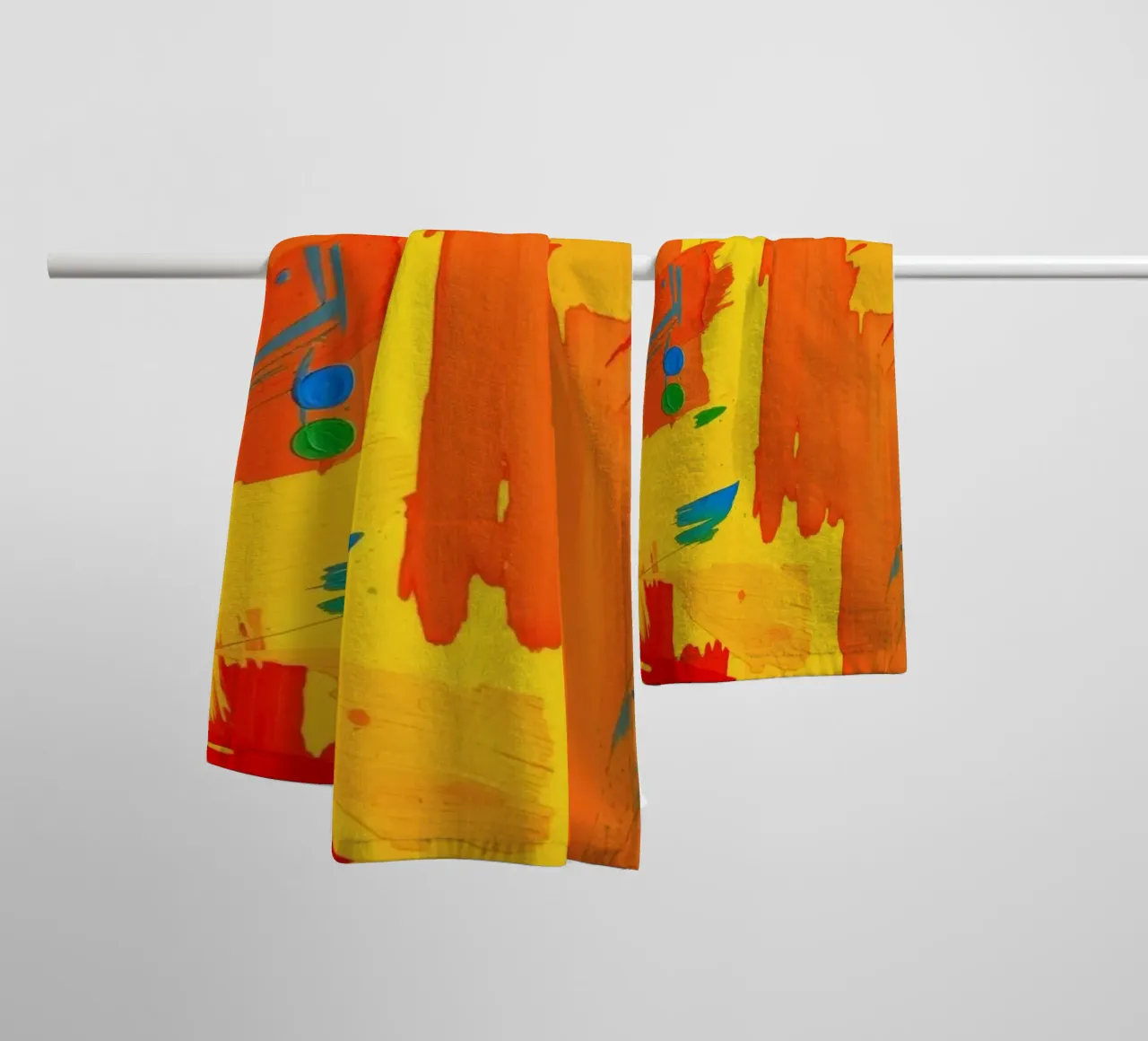 Colorful abstract painting with bold strokes and vibrant hue towel by DesignDoodle