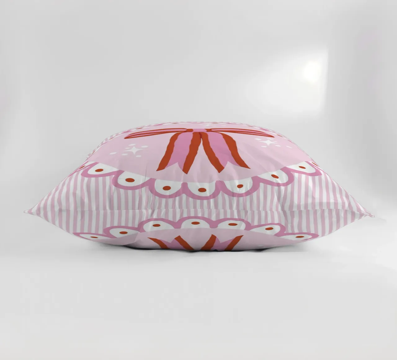Pretty sparkling coquette ribbon in pink and red cuscino da Vivdesign