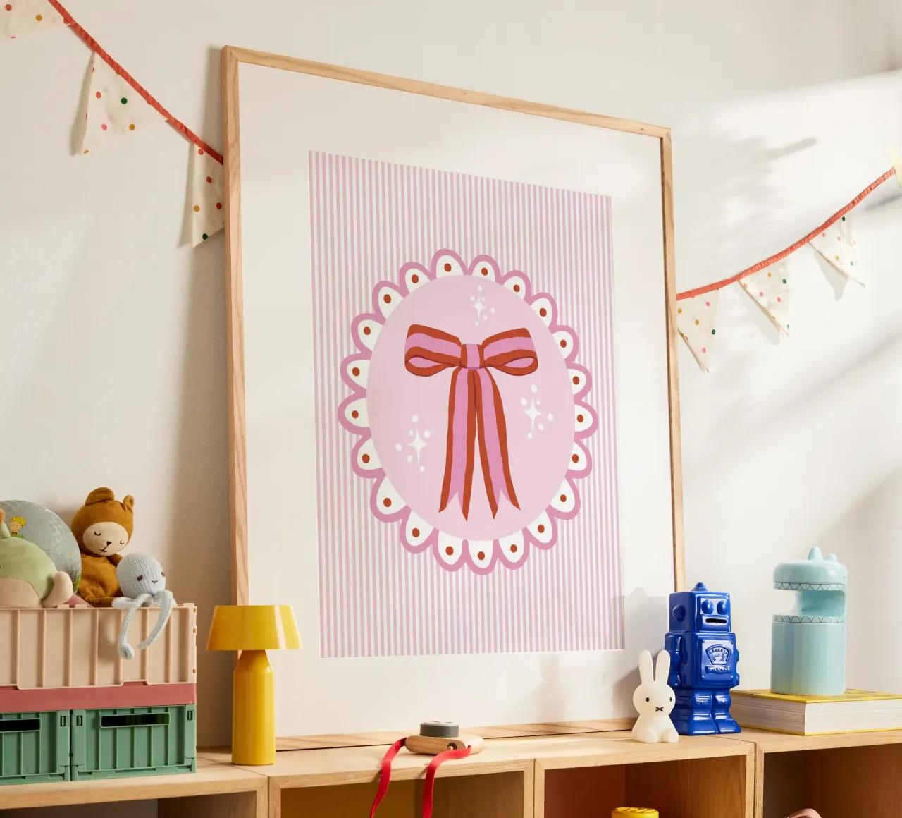 Pretty sparkling coquette ribbon in pink and red hahnemühle de Vivdesign