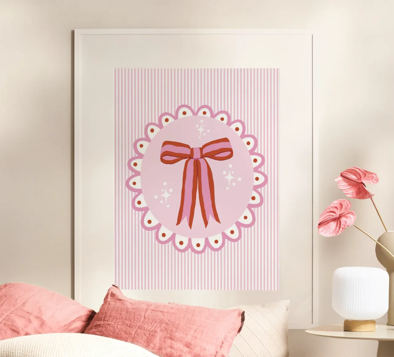 Pretty sparkling coquette ribbon in pink and red carta hahnemühle da Vivdesign
