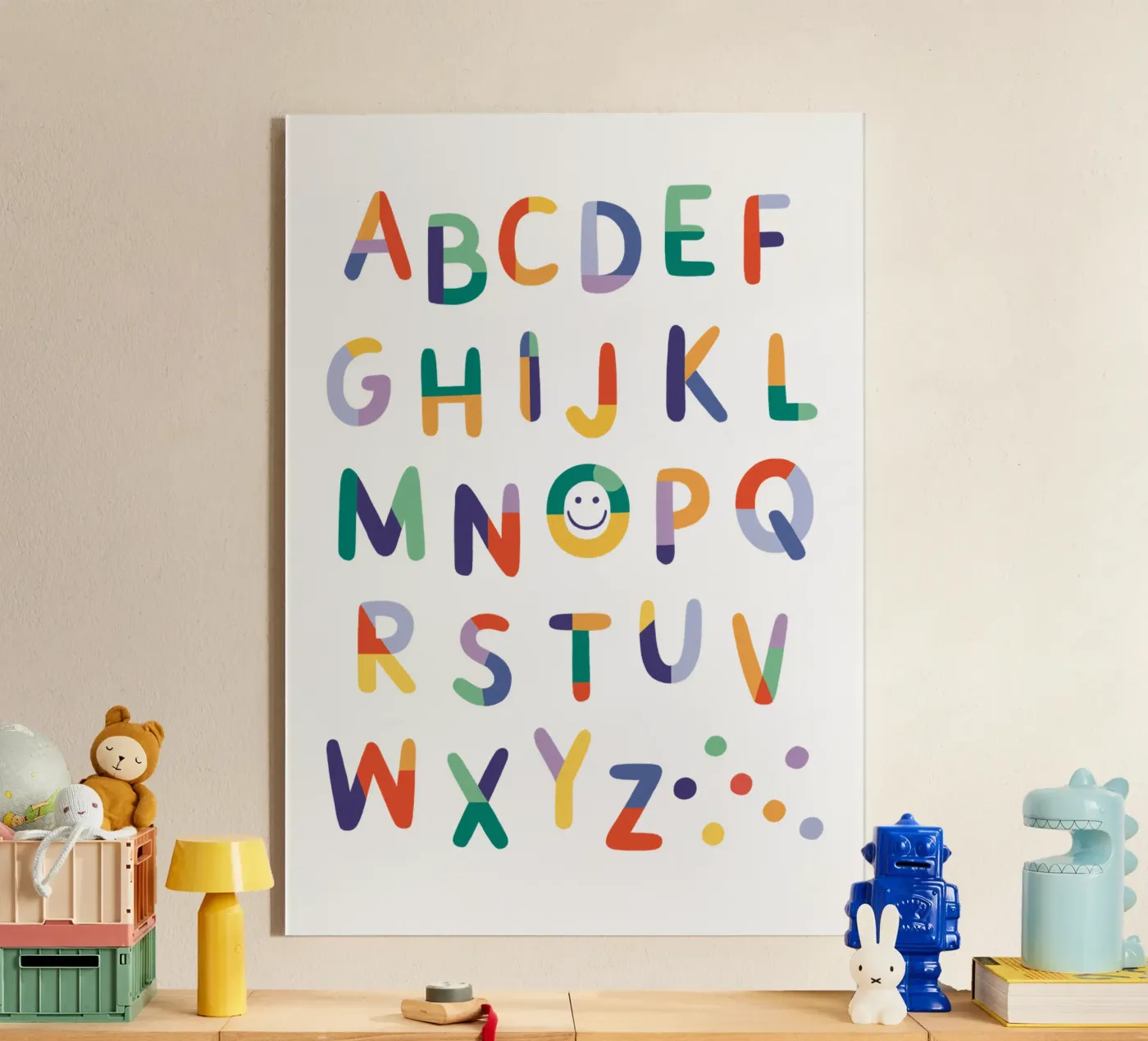 Konfetti ABC acrylic glass by VIERUNDFÜNFZIG