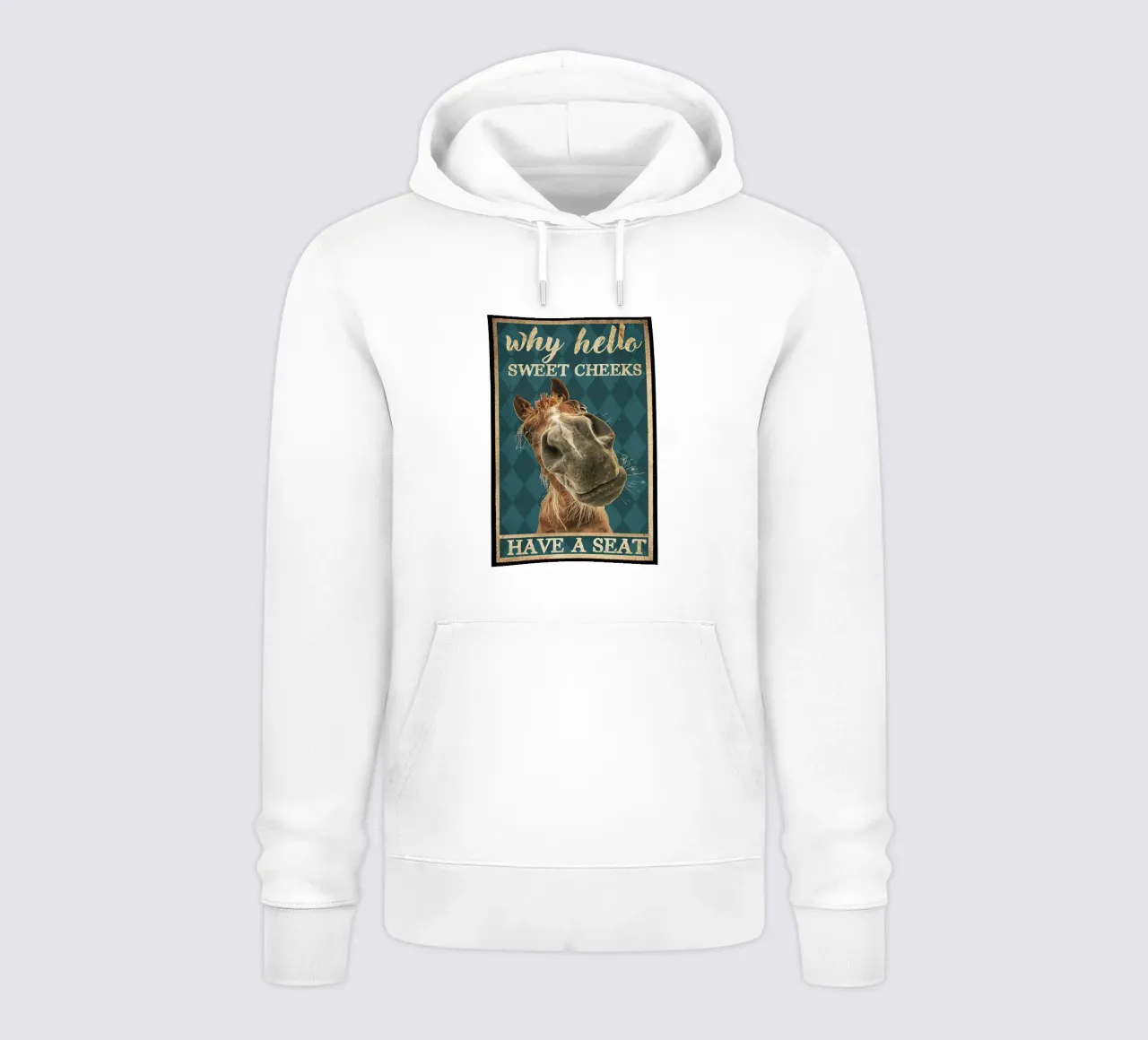 cavallo ciao guance dolci siediti felpa con cappuccio da Aaronshop