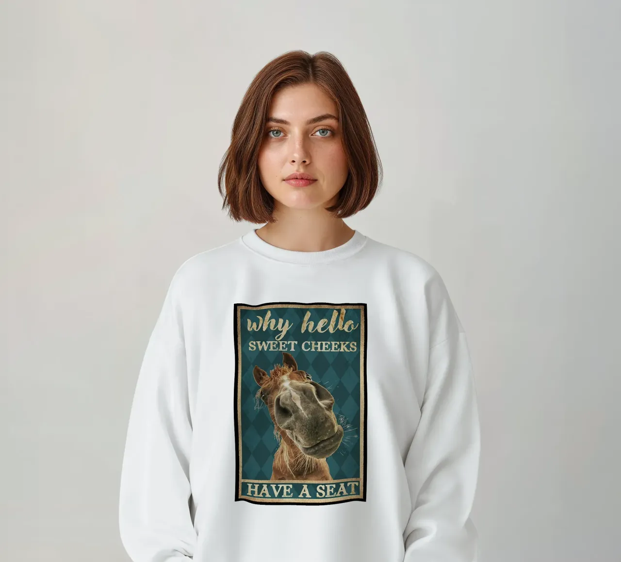 cavallo ciao guance dolci siediti felpa da Aaronshop