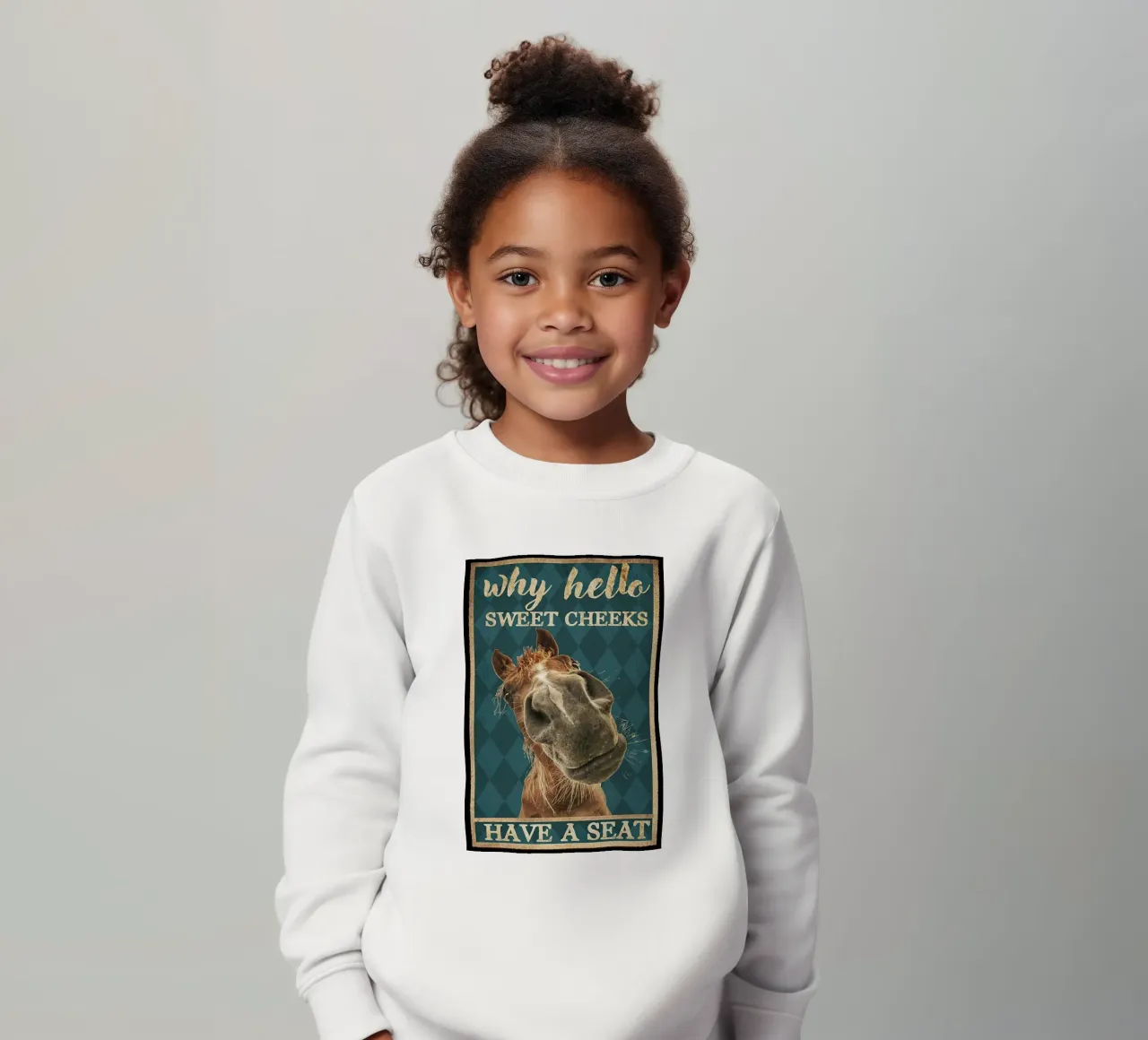 cavallo ciao guance dolci siediti felpa bambino da Aaronshop