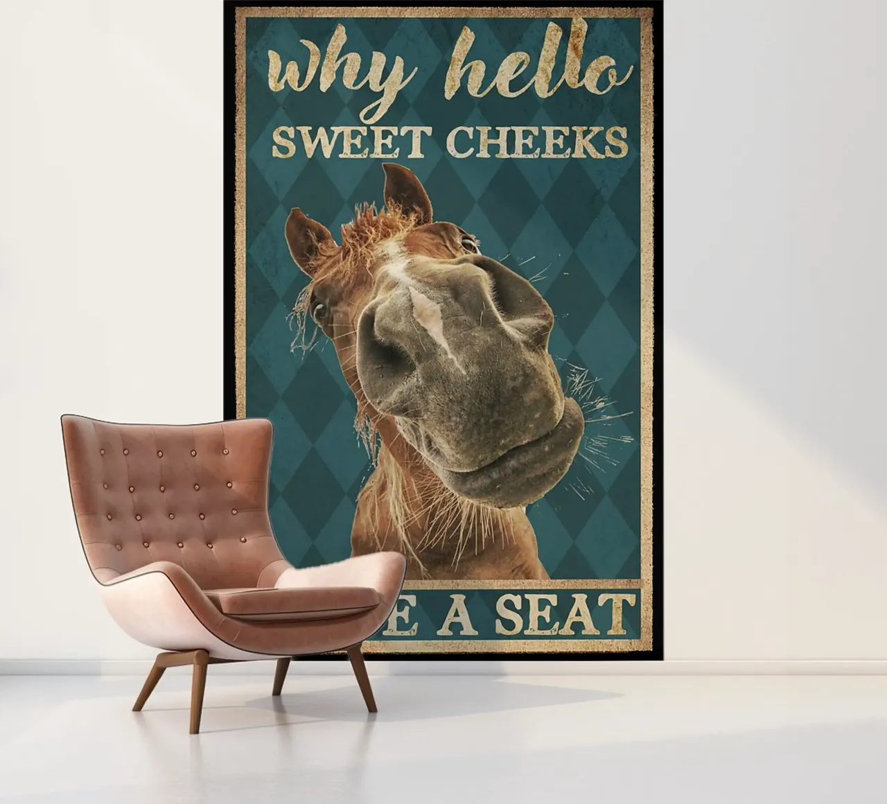paard hallo lieve wangetjes ga zitten fotobehang van Aaronshop