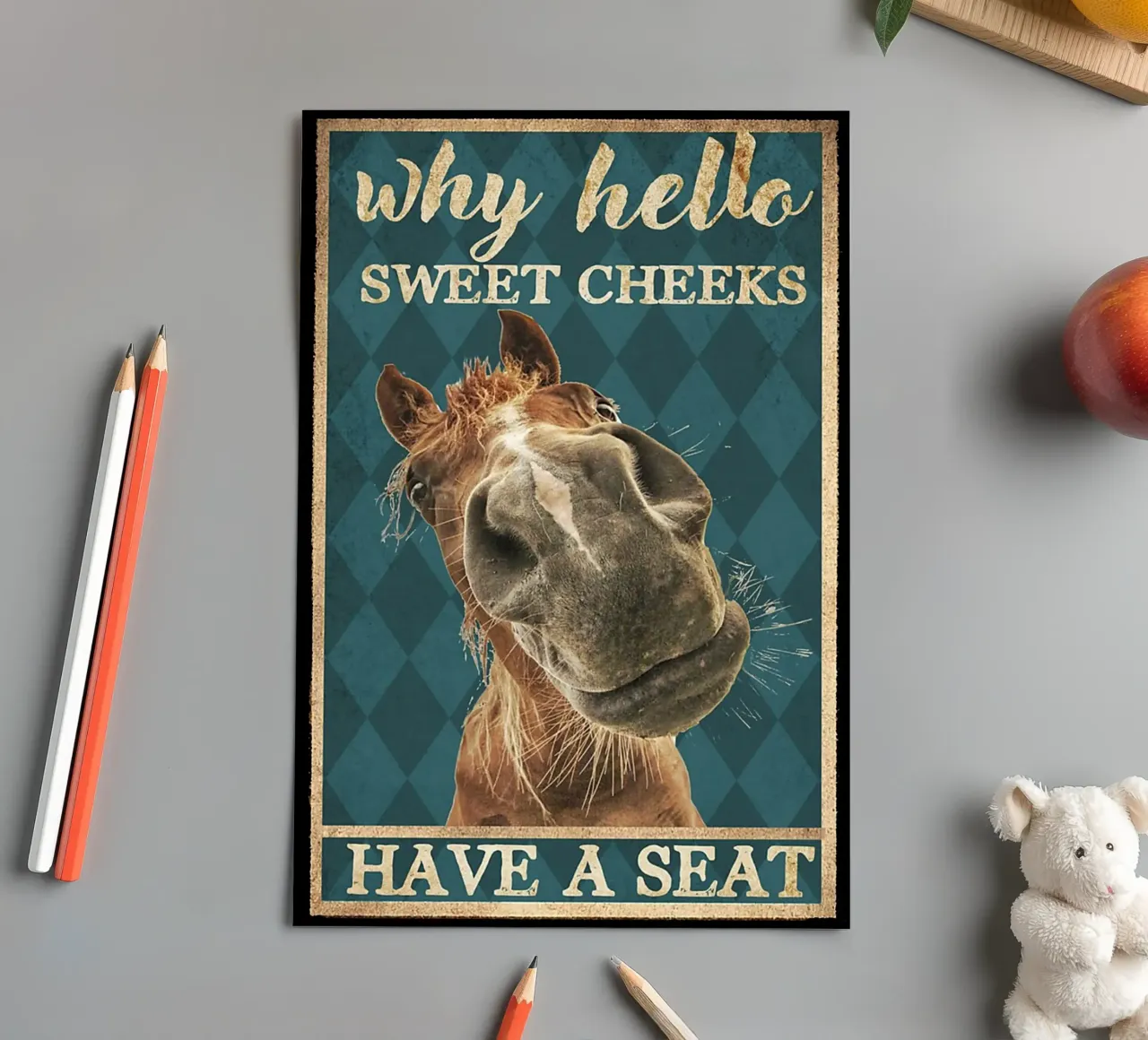 cavallo ciao guance dolci siediti foglio adesivo da Aaronshop