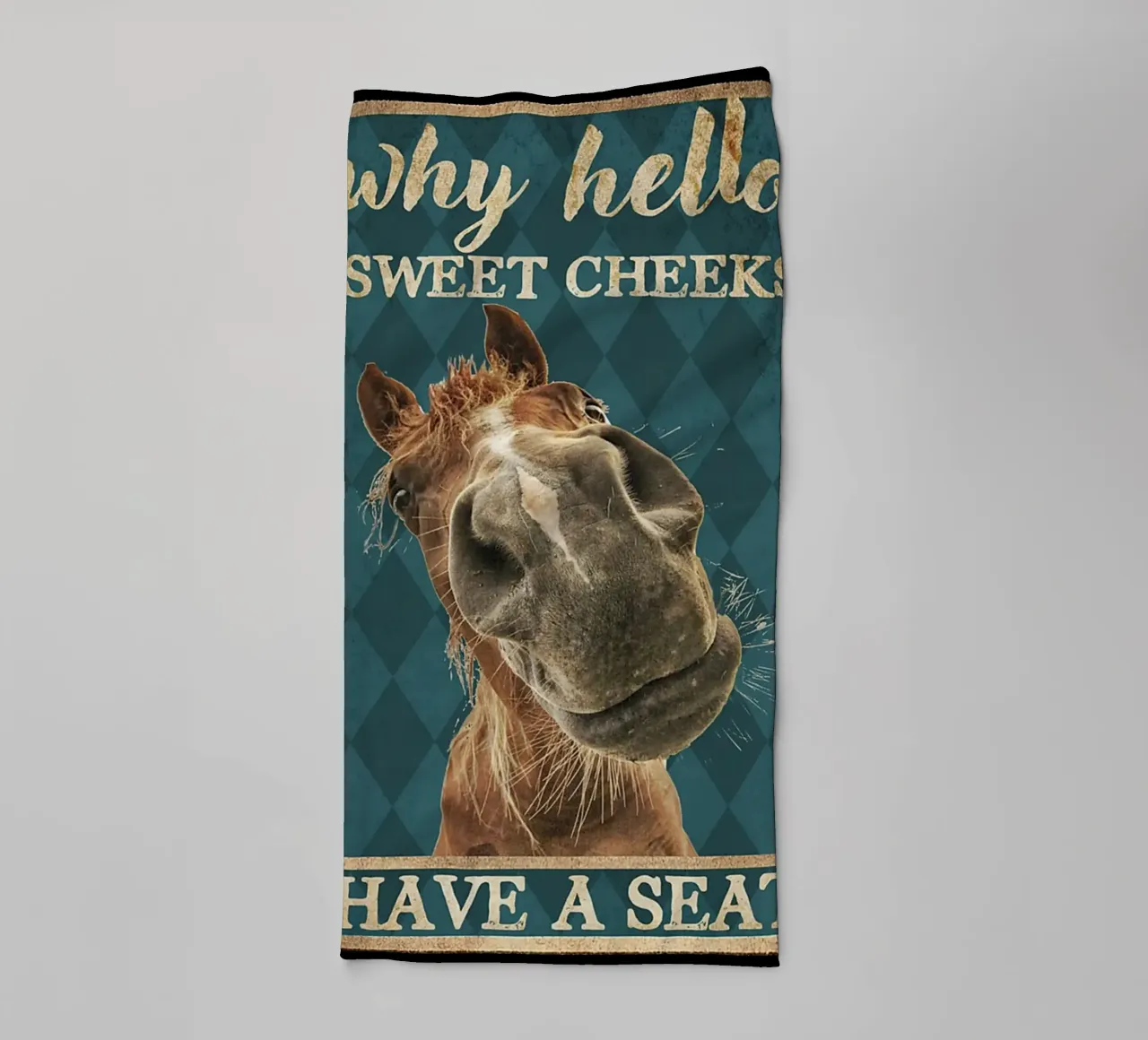 cavallo ciao guance dolci siediti asciugamano da bagno da Aaronshop