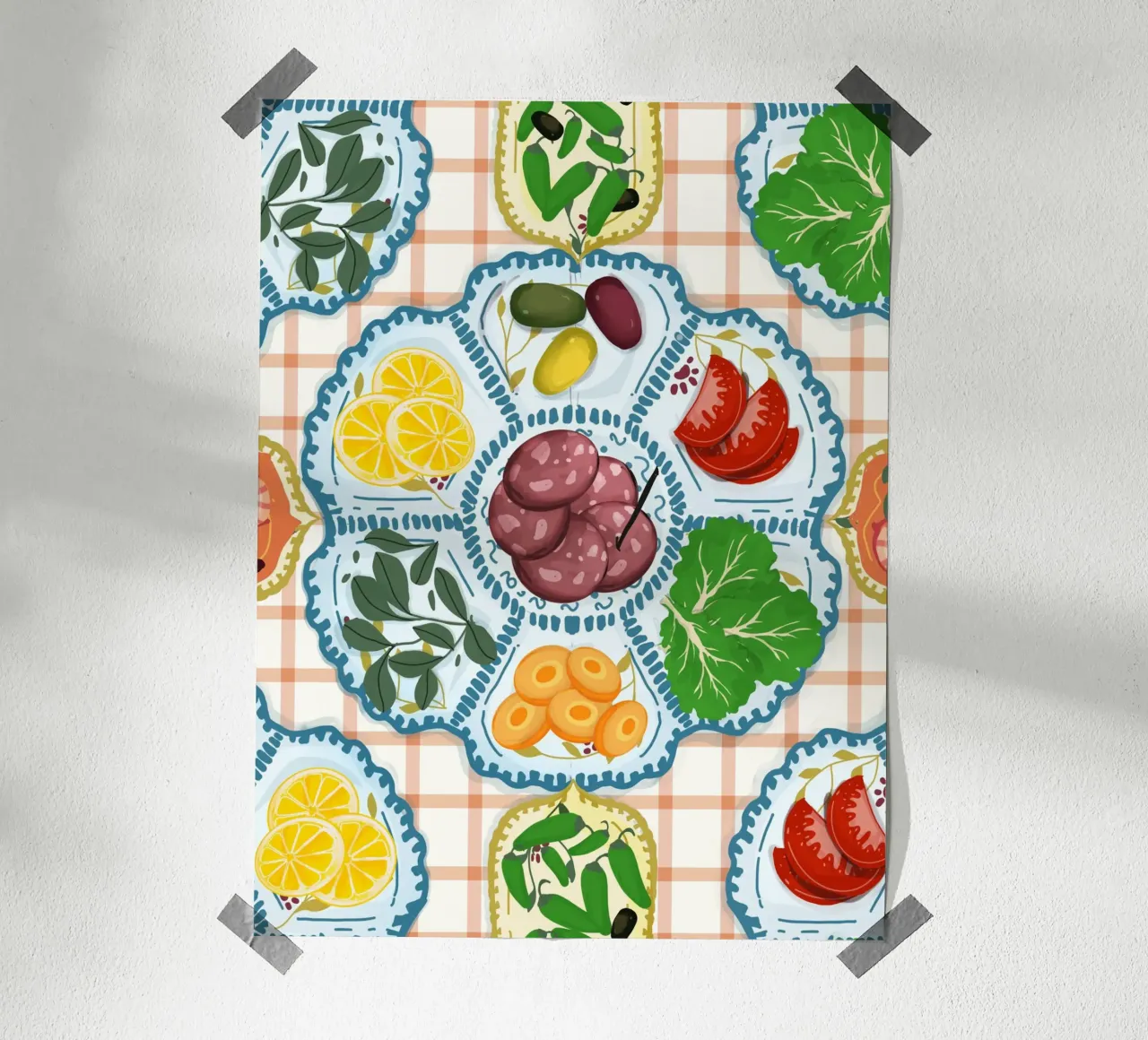 Tapas spagnole poster con telaio in plastica da Mitalim Designs