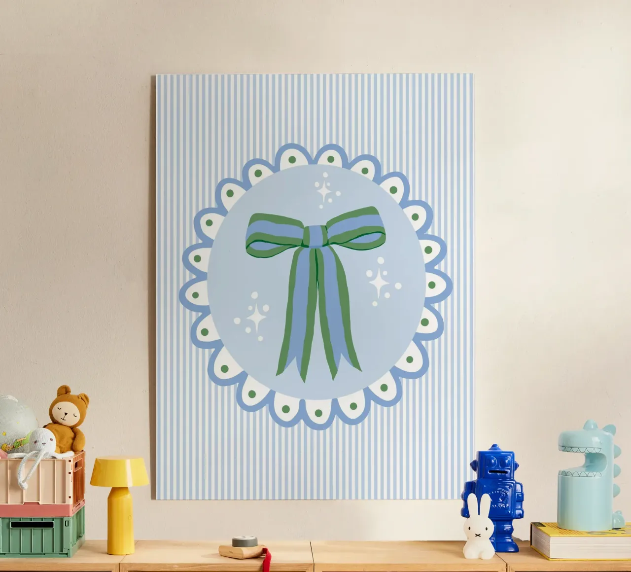 Pretty sparking coquette ribbon in blue and green metacrilato de Vivdesign