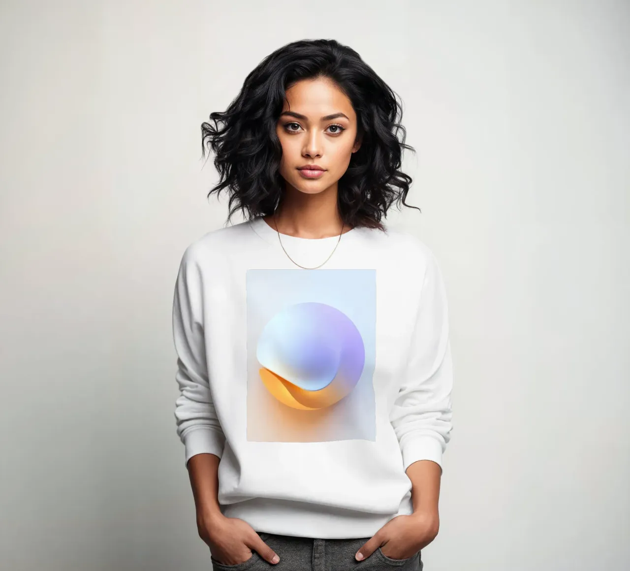 Abstract circular shape with smooth gradient colors sweatshirt by DesignDoodle