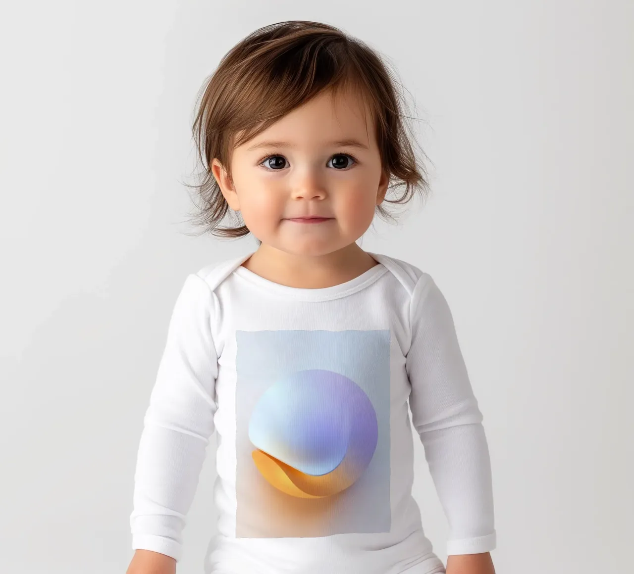 Abstract circular shape with smooth gradient colors long-sleeve baby romper by DesignDoodle