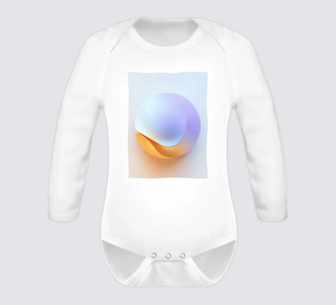 Abstract circular shape with smooth gradient colors long-sleeve baby romper by DesignDoodle