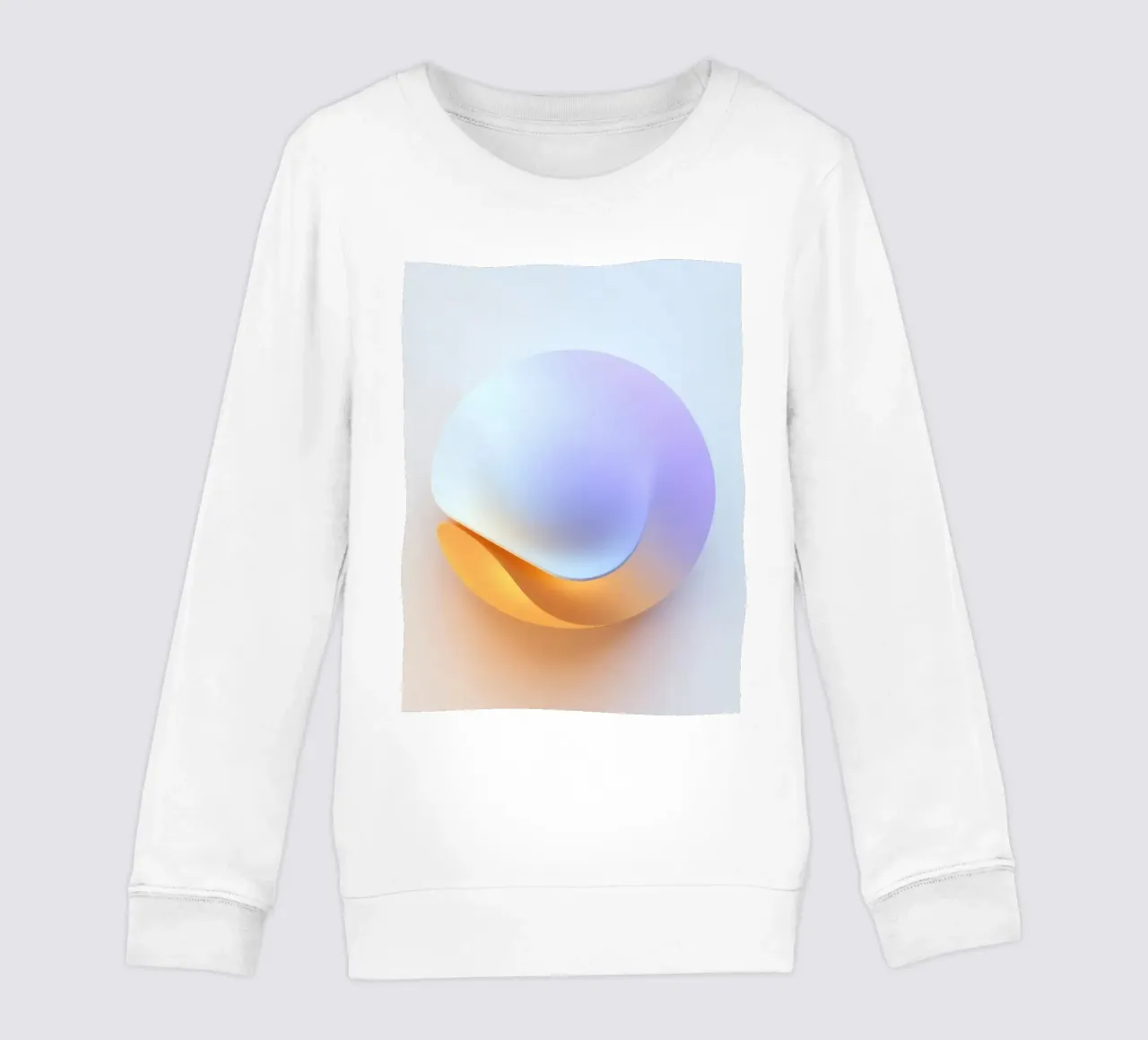 Abstract circular shape with smooth gradient colors kids sweatshirt by DesignDoodle