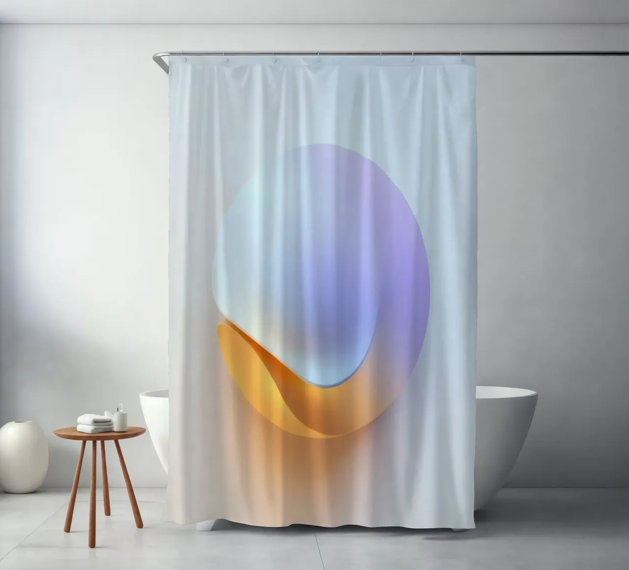 Abstract circular shape with smooth gradient colors shower curtain by DesignDoodle