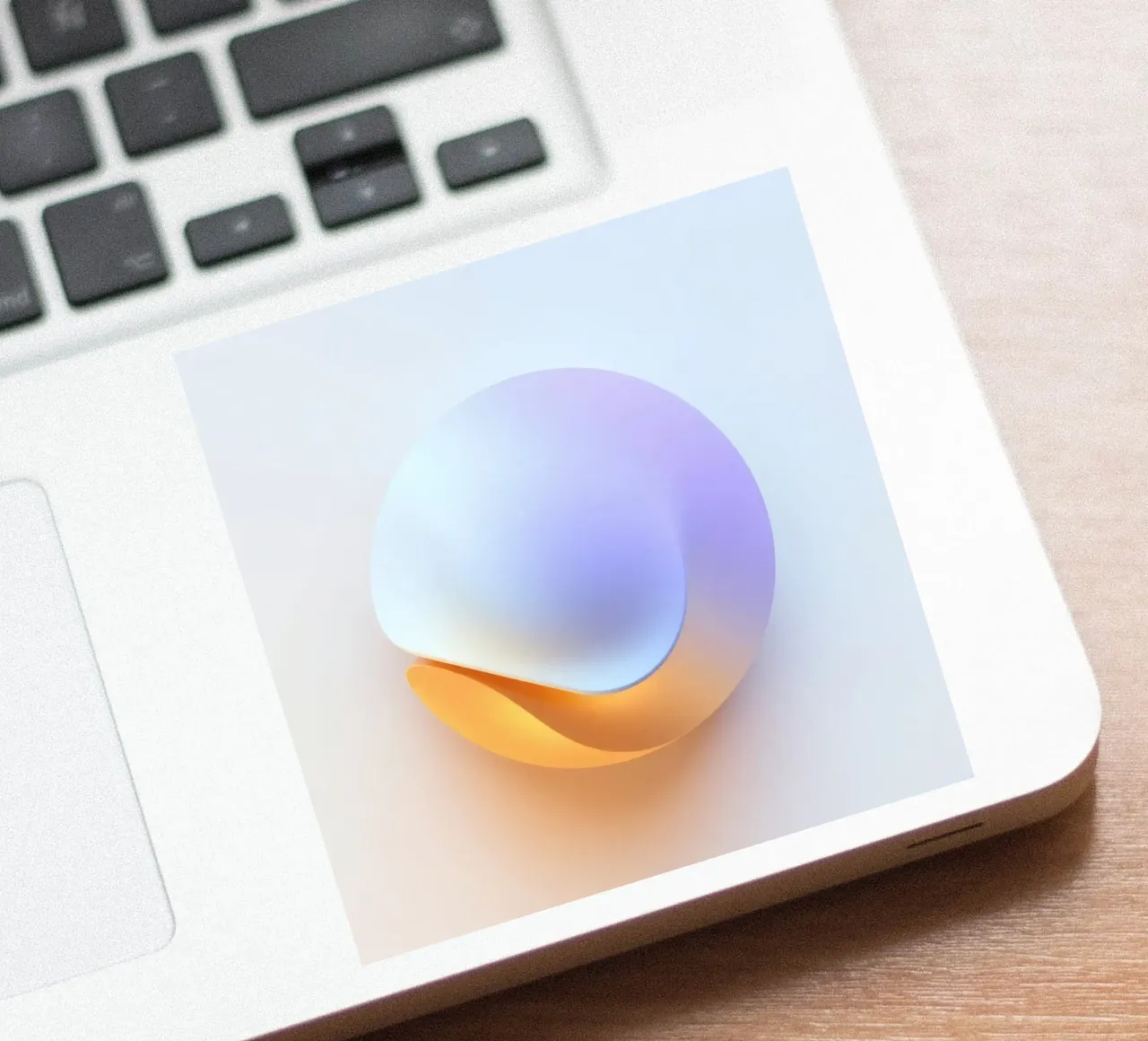 Abstract circular shape with smooth gradient colors sticker by DesignDoodle