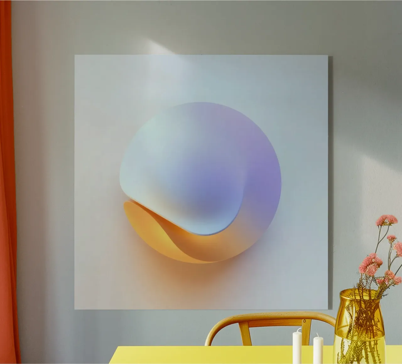 Abstracte cirkelvorm met vloeiend kleurverloop acryl van DesignDoodle