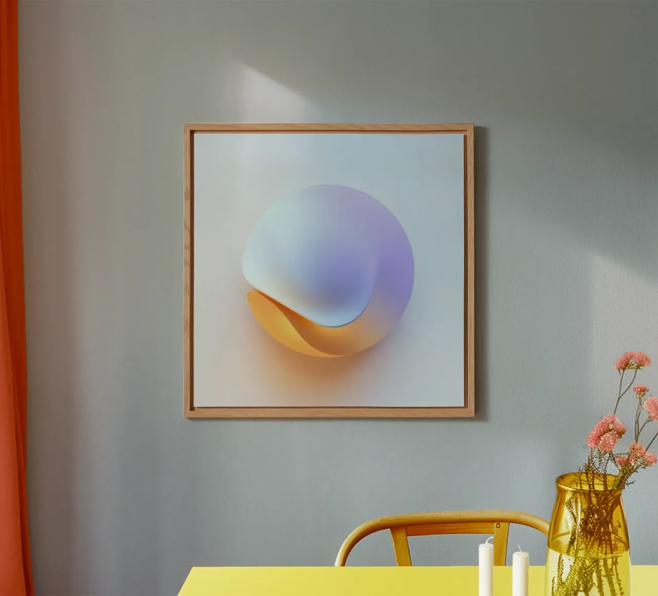 Abstract circular shape with smooth gradient colors alu-dibond by DesignDoodle