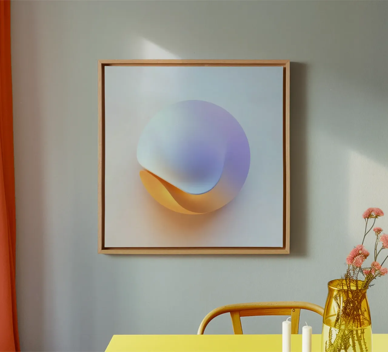 Abstract circular shape with smooth gradient colors canvas by DesignDoodle