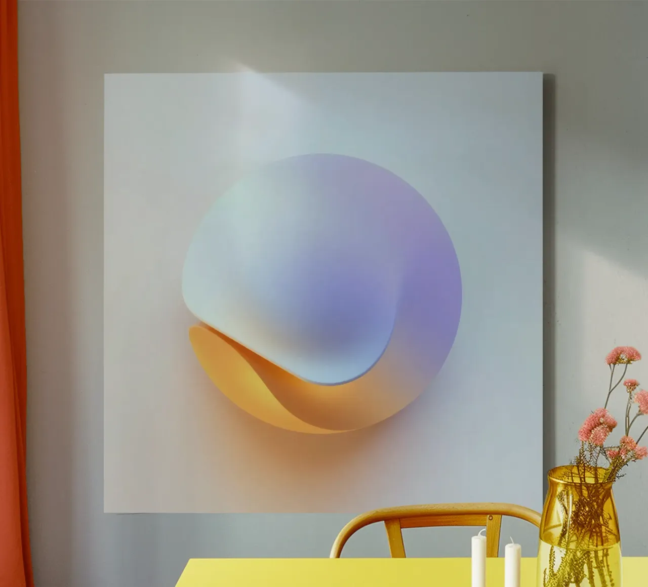Forme circulaire abstraite avec des couleurs dégradées toile de DesignDoodle