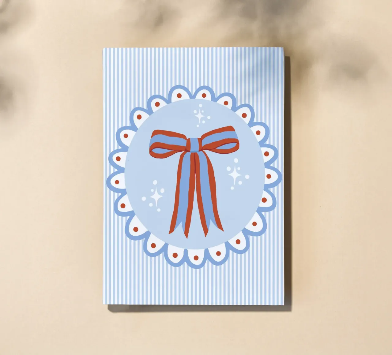 Pretty sparkling coquette ribbon in blue and red notebook by Vivdesign